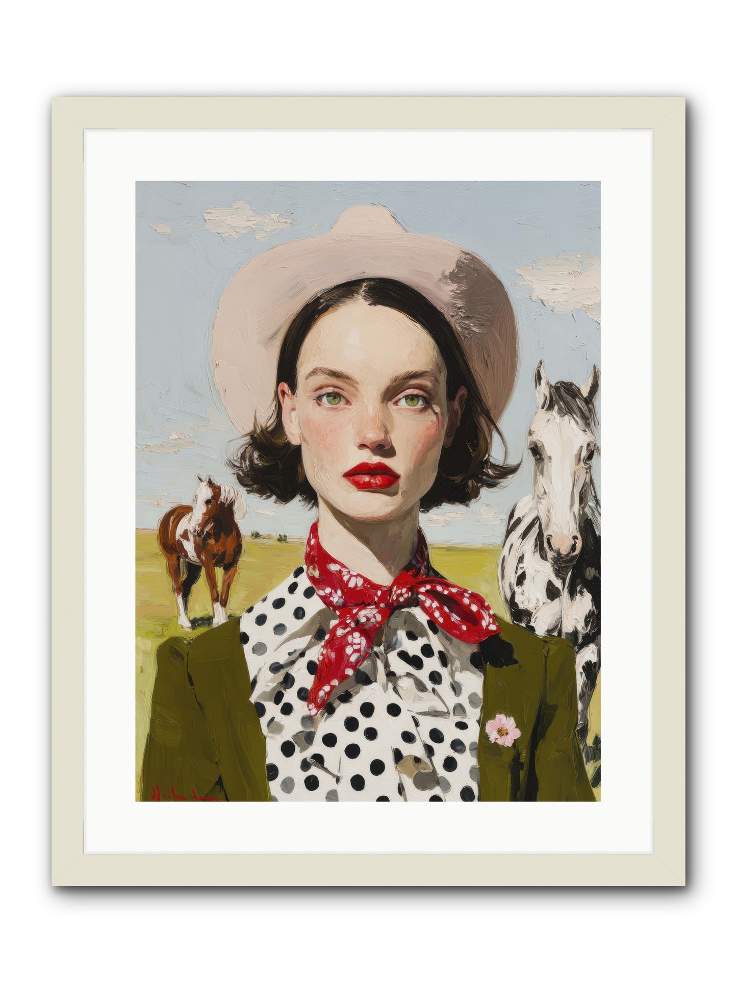 Hoofbeats Like Heartbeats -- Framed Print - White 18x24