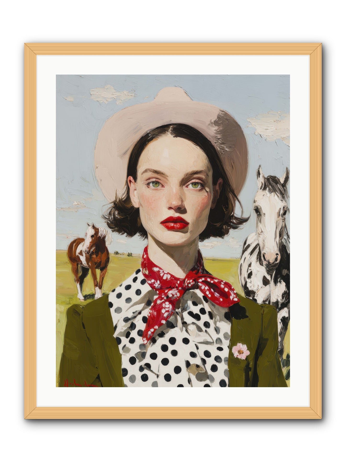 Hoofbeats Like Heartbeats -- Framed Print - Natural 24x32