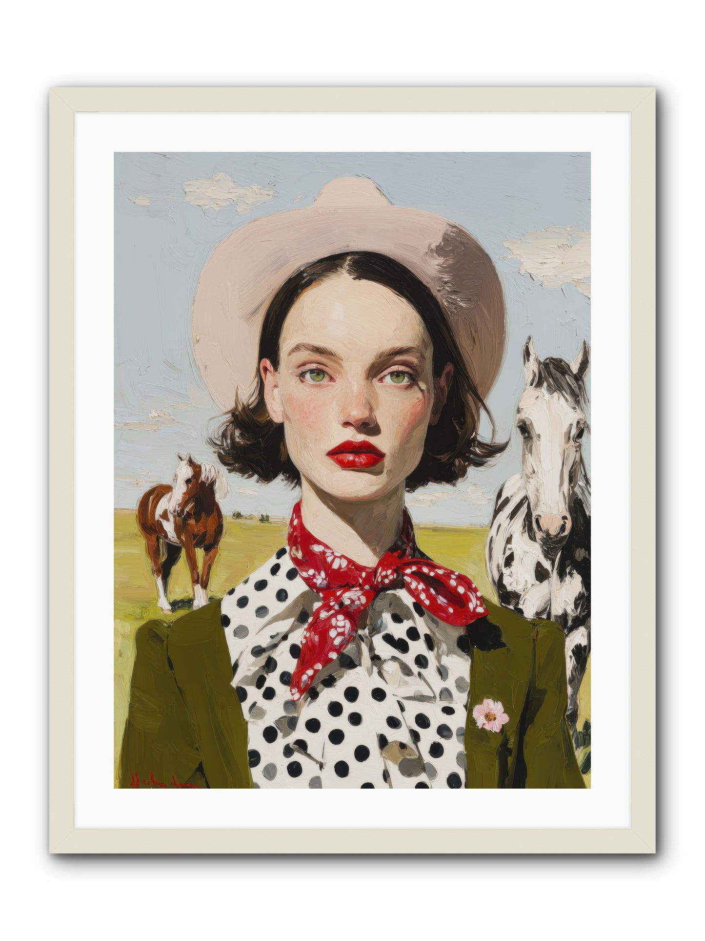 Hoofbeats Like Heartbeats -- Framed Print - White 24x32
