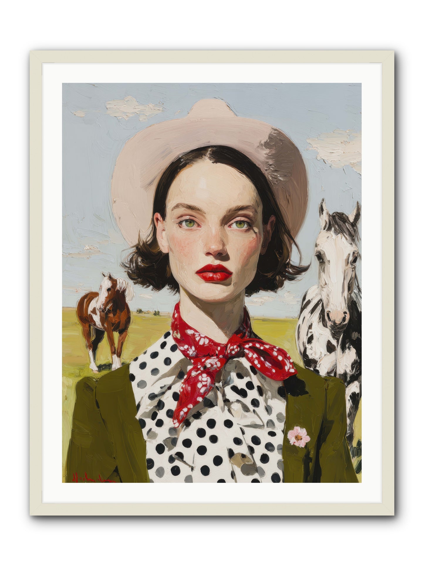 Hoofbeats Like Heartbeats -- Framed Print - White 30x40