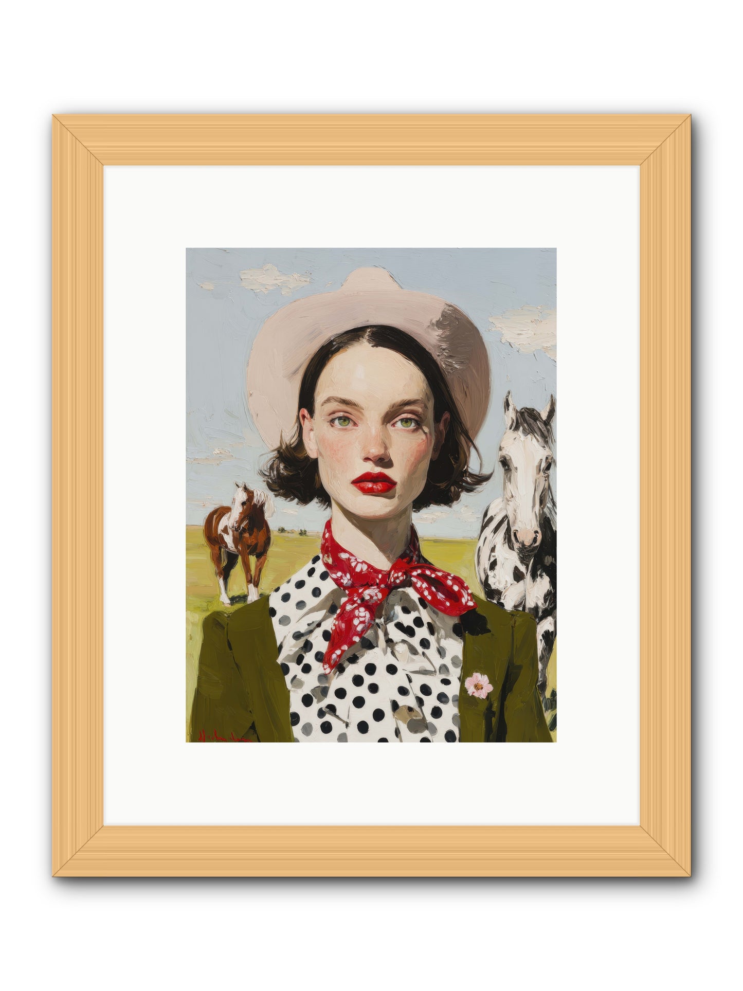 Hoofbeats Like Heartbeats -- Framed Print - Natural 9x12