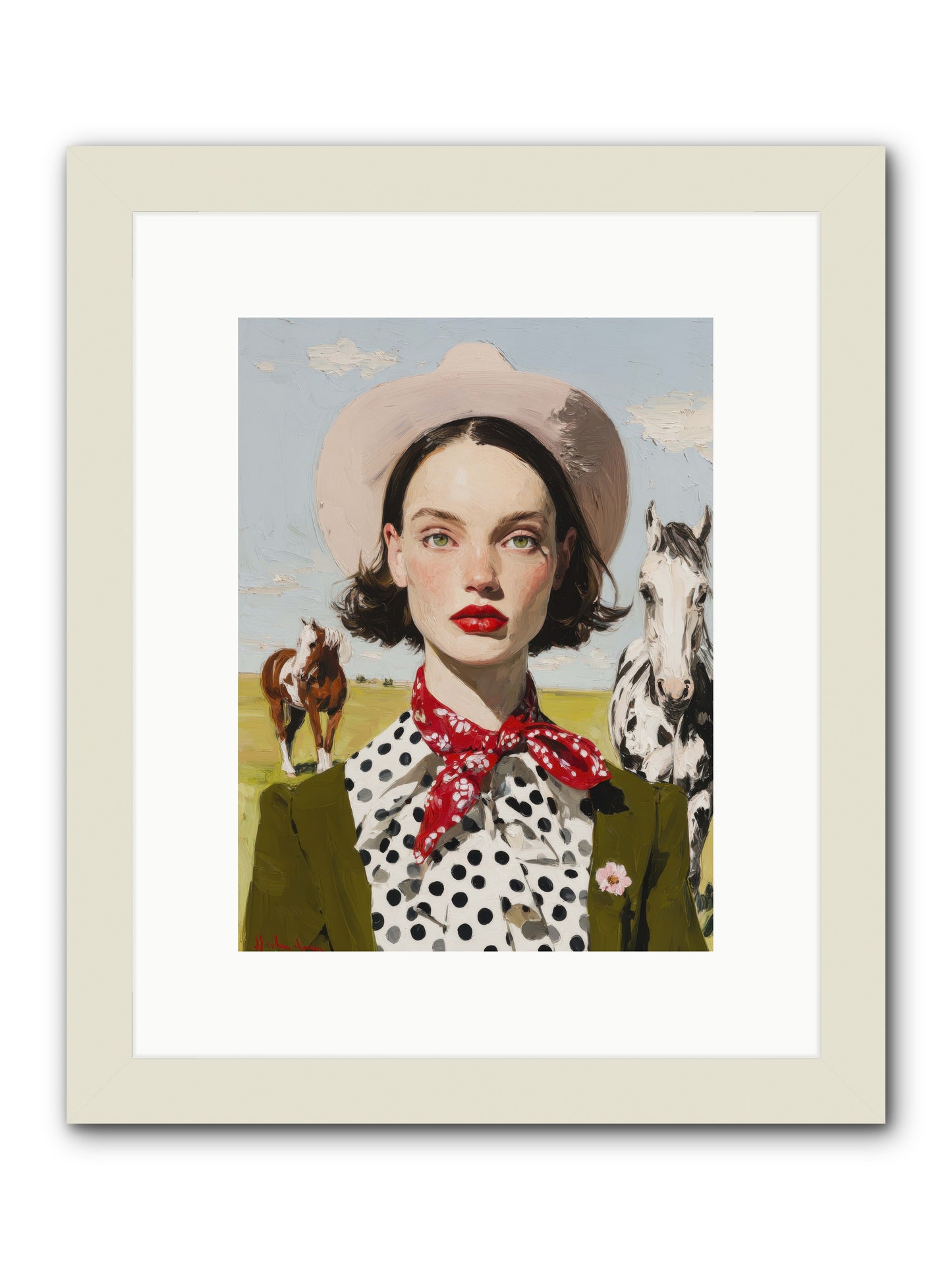 Hoofbeats Like Heartbeats -- Framed Print - White 9x12
