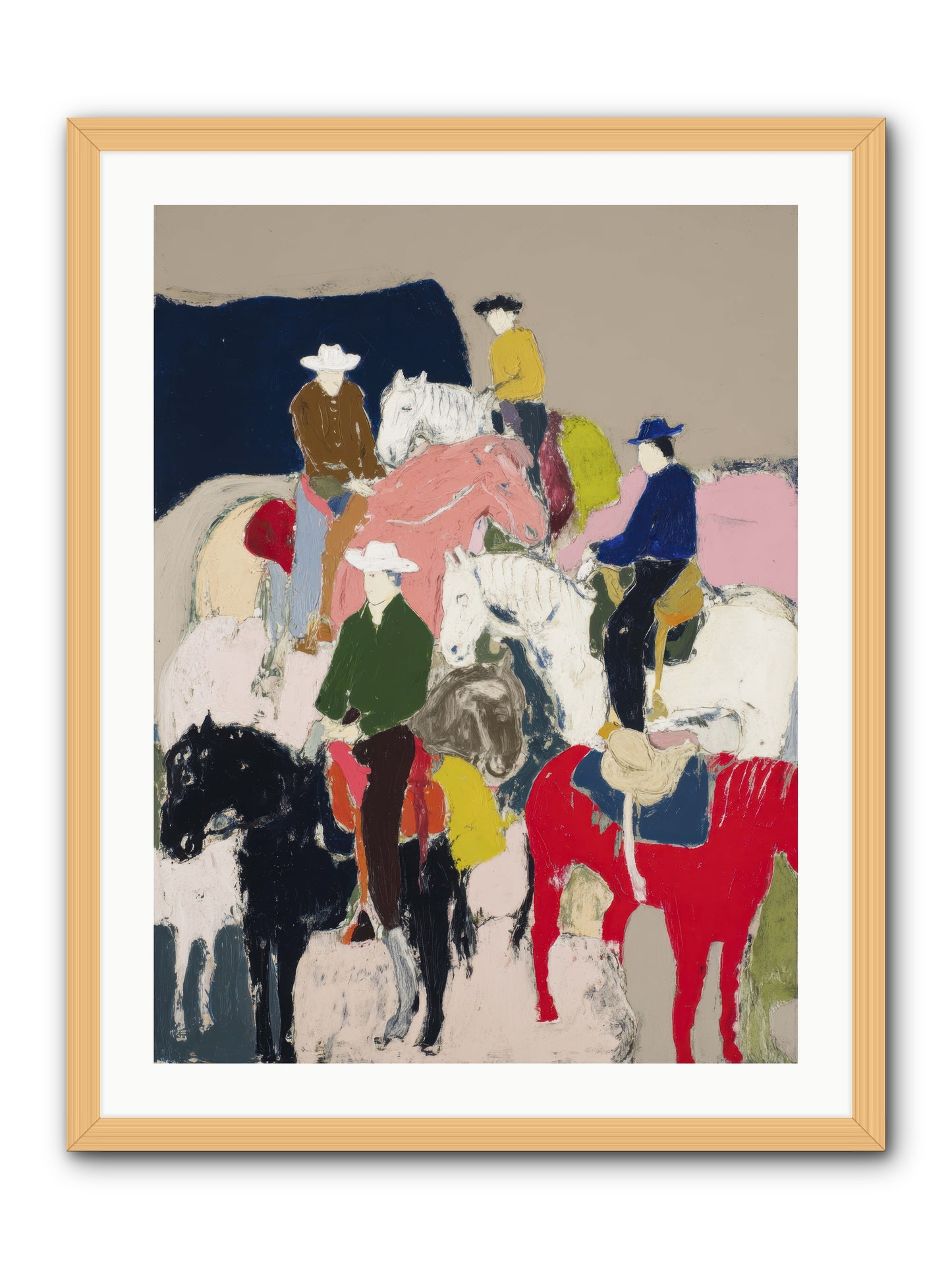 Hooves Writing Stories -- Framed Print - Natural 24x32