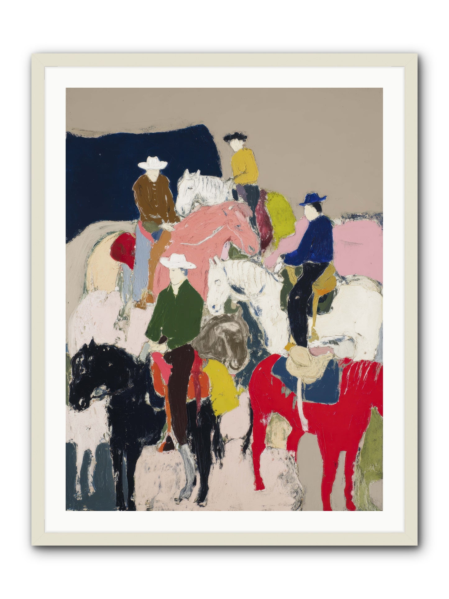 Hooves Writing Stories -- Framed Print - White 30x40