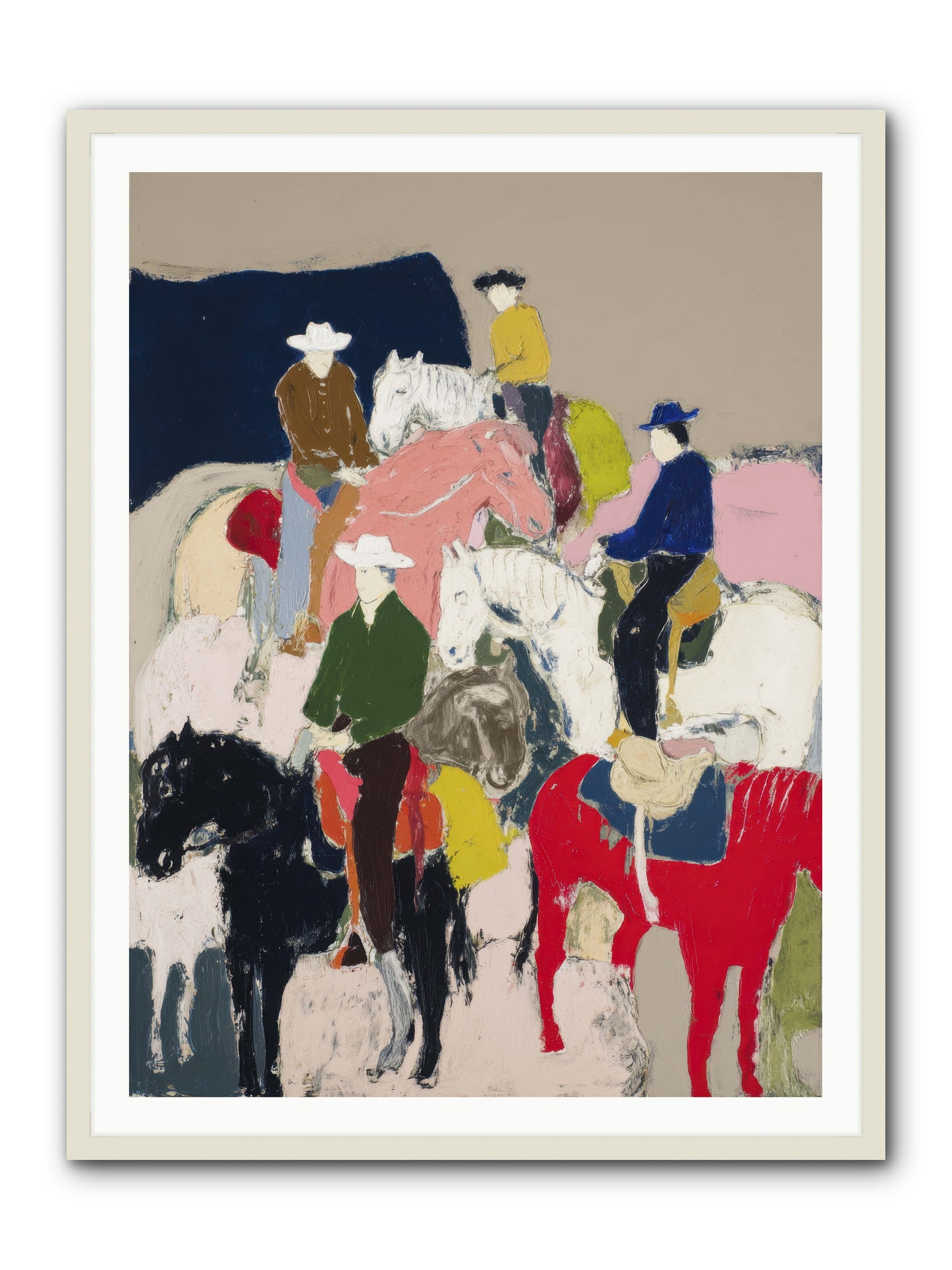Hooves Writing Stories -- Framed Print - White 36x48