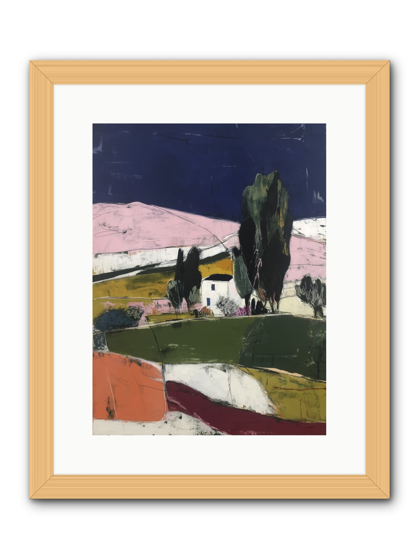 Horizon of Cypress -- Framed Print - Natural 12x16