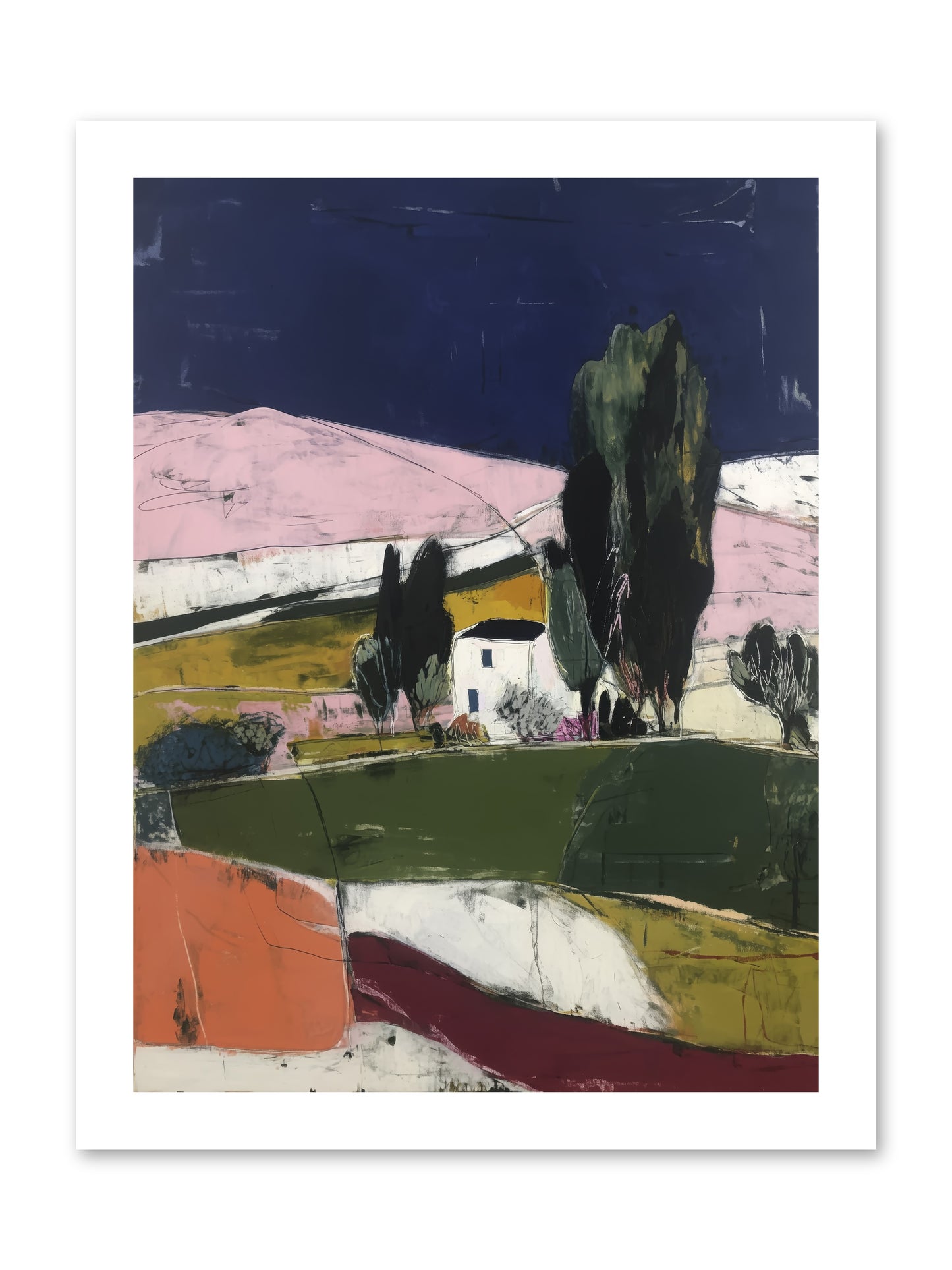 Horizon of Cypress -- Paper Print 12x16