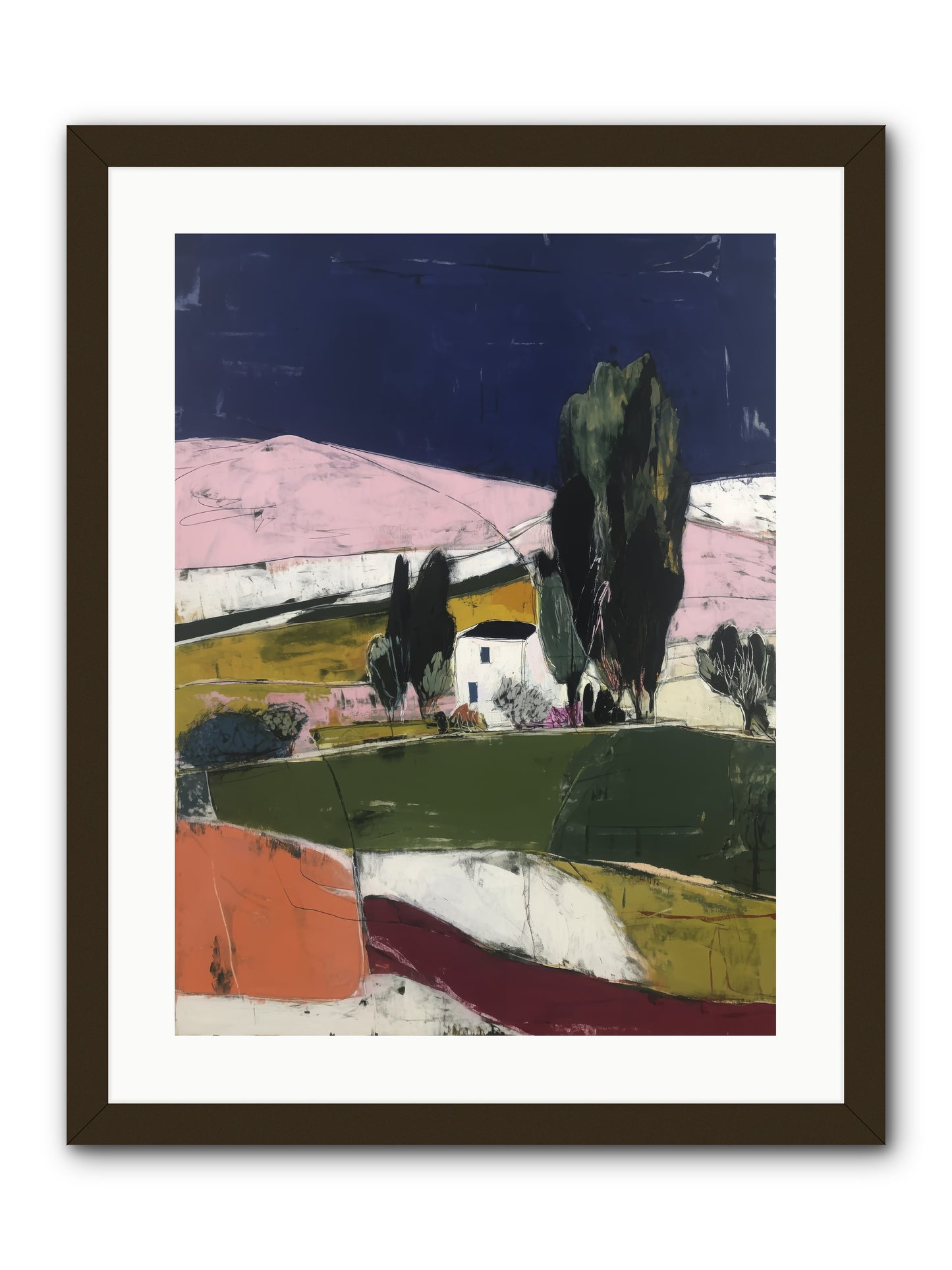 Horizon of Cypress -- Framed Print - Black 18x24