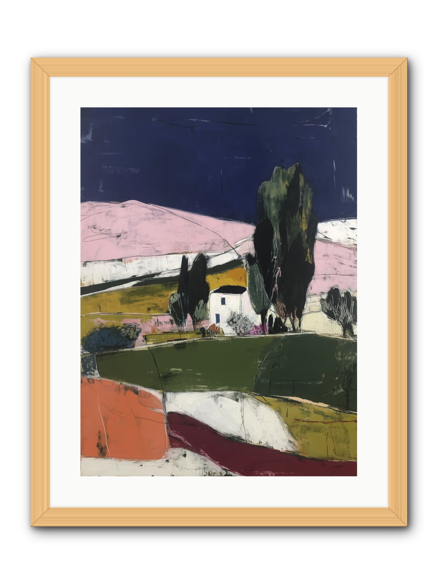 Horizon of Cypress -- Framed Print - Natural 18x24