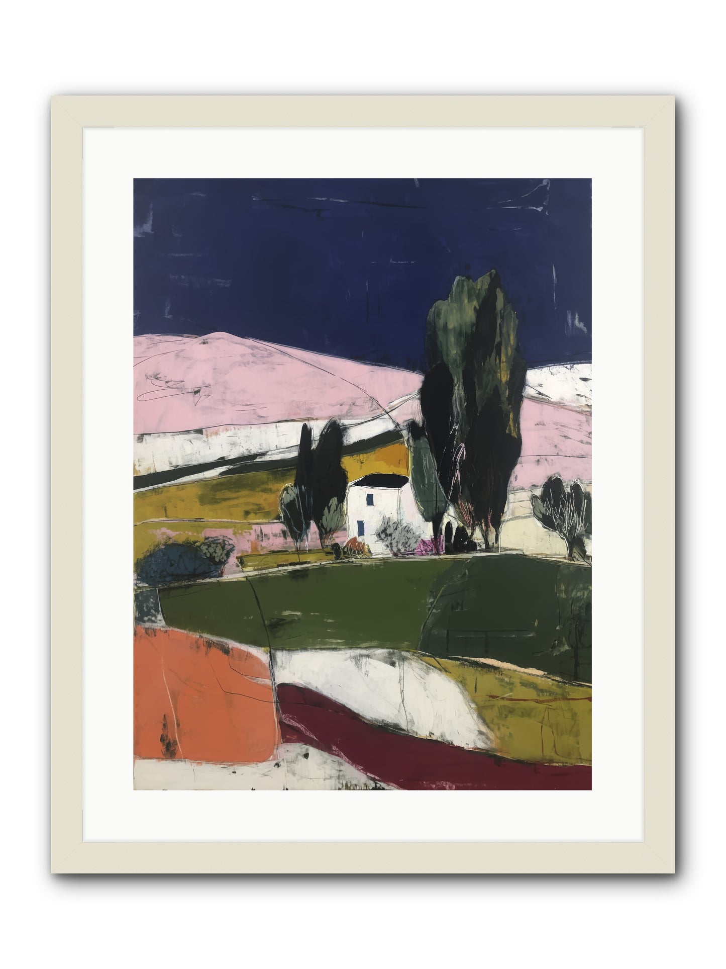 Horizon of Cypress -- Framed Print - White 18x24