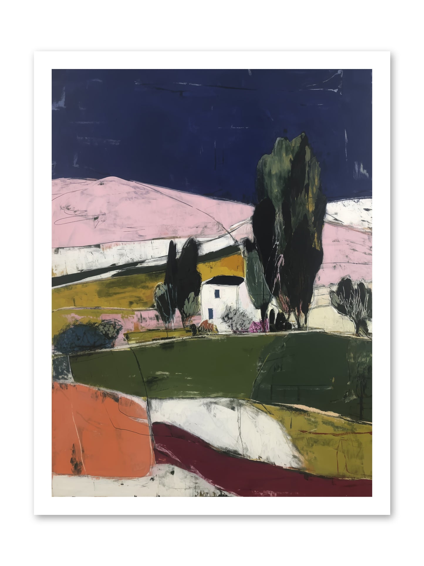 Horizon of Cypress -- Loose Canvas Print 18x24