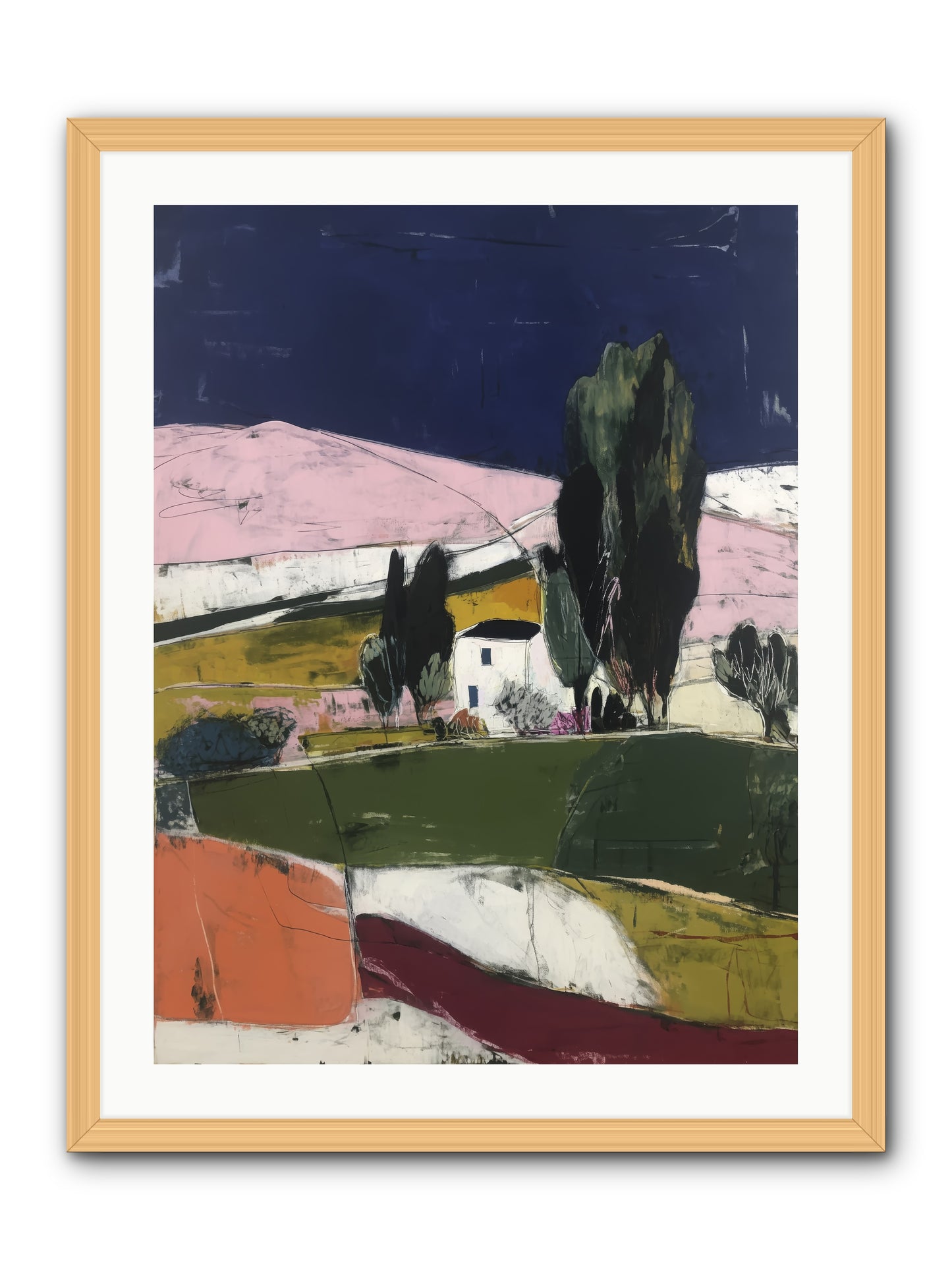 Horizon of Cypress -- Framed Print - Natural 24x32