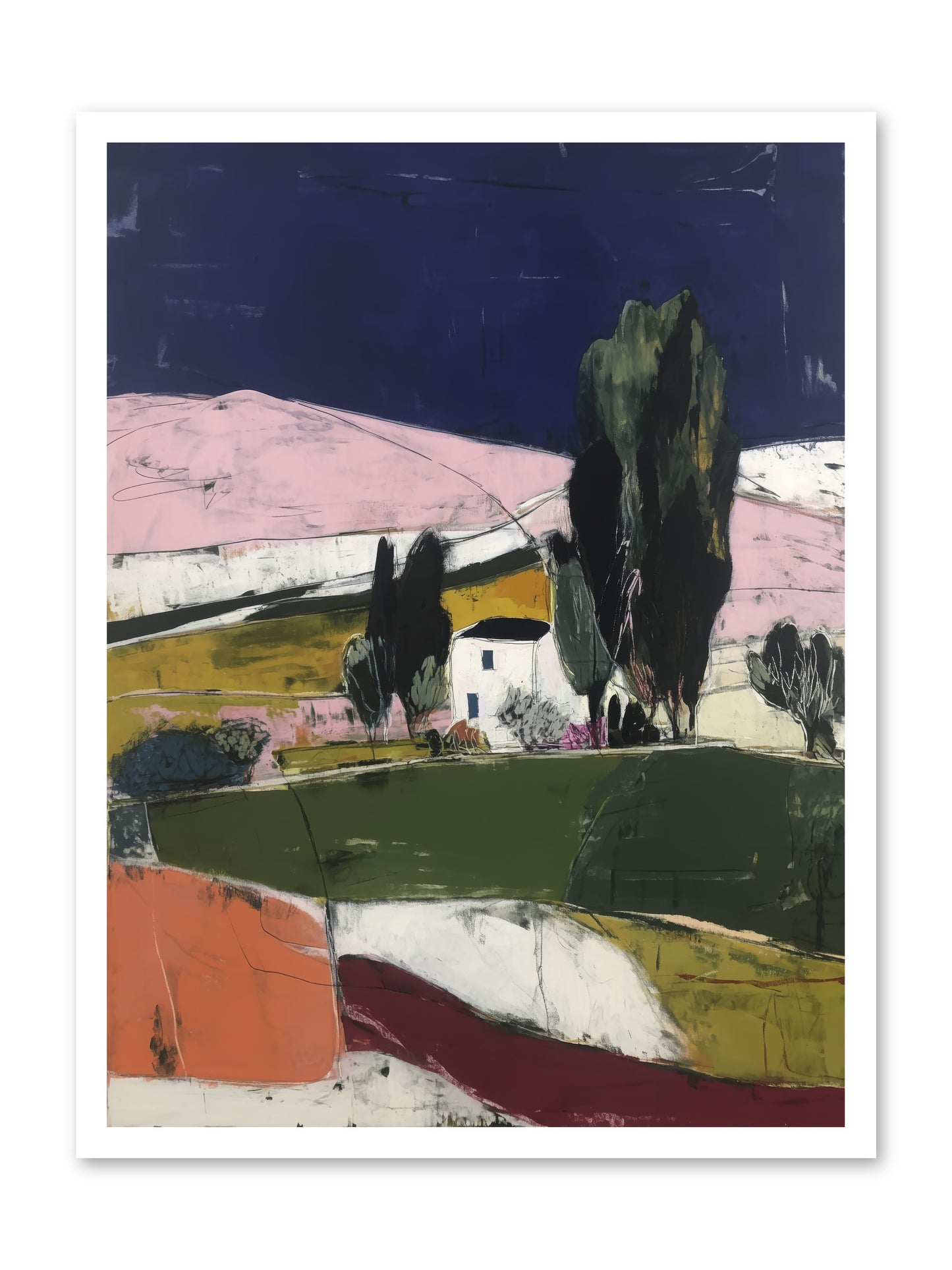Horizon of Cypress -- Loose Canvas Print 24x32
