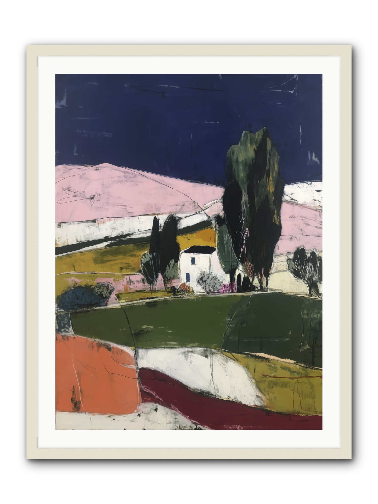 Horizon of Cypress -- Framed Print - White 30x40