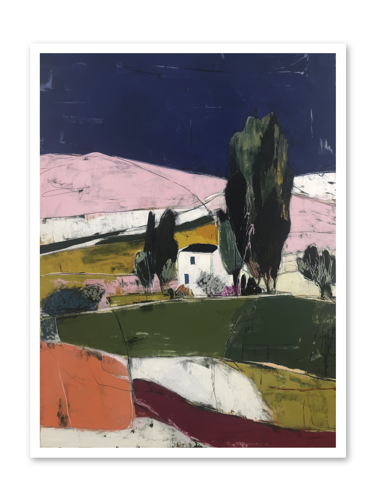 Horizon of Cypress -- Paper Print 30x40