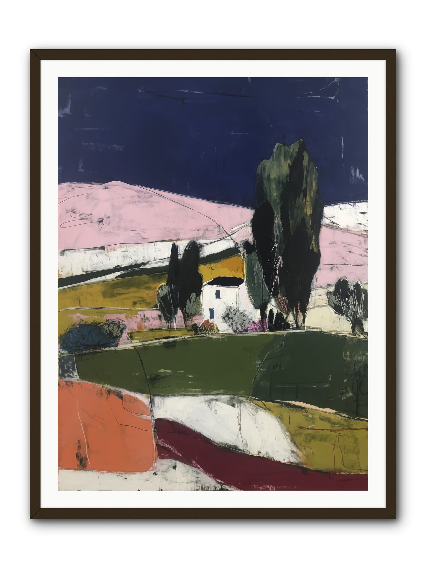 Horizon of Cypress -- Framed Print - Black 36x48