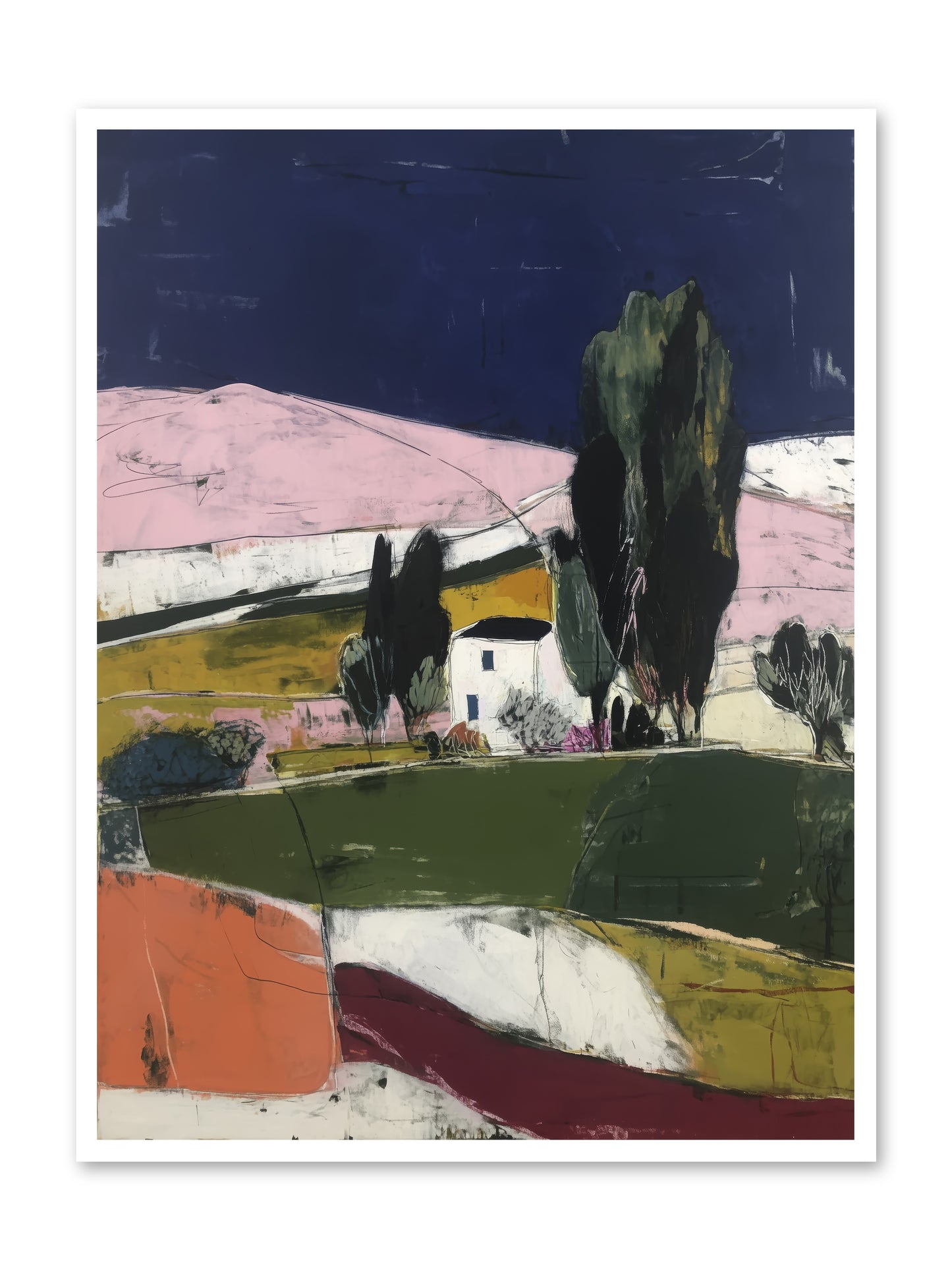 Horizon of Cypress -- Loose Canvas Print 36x48