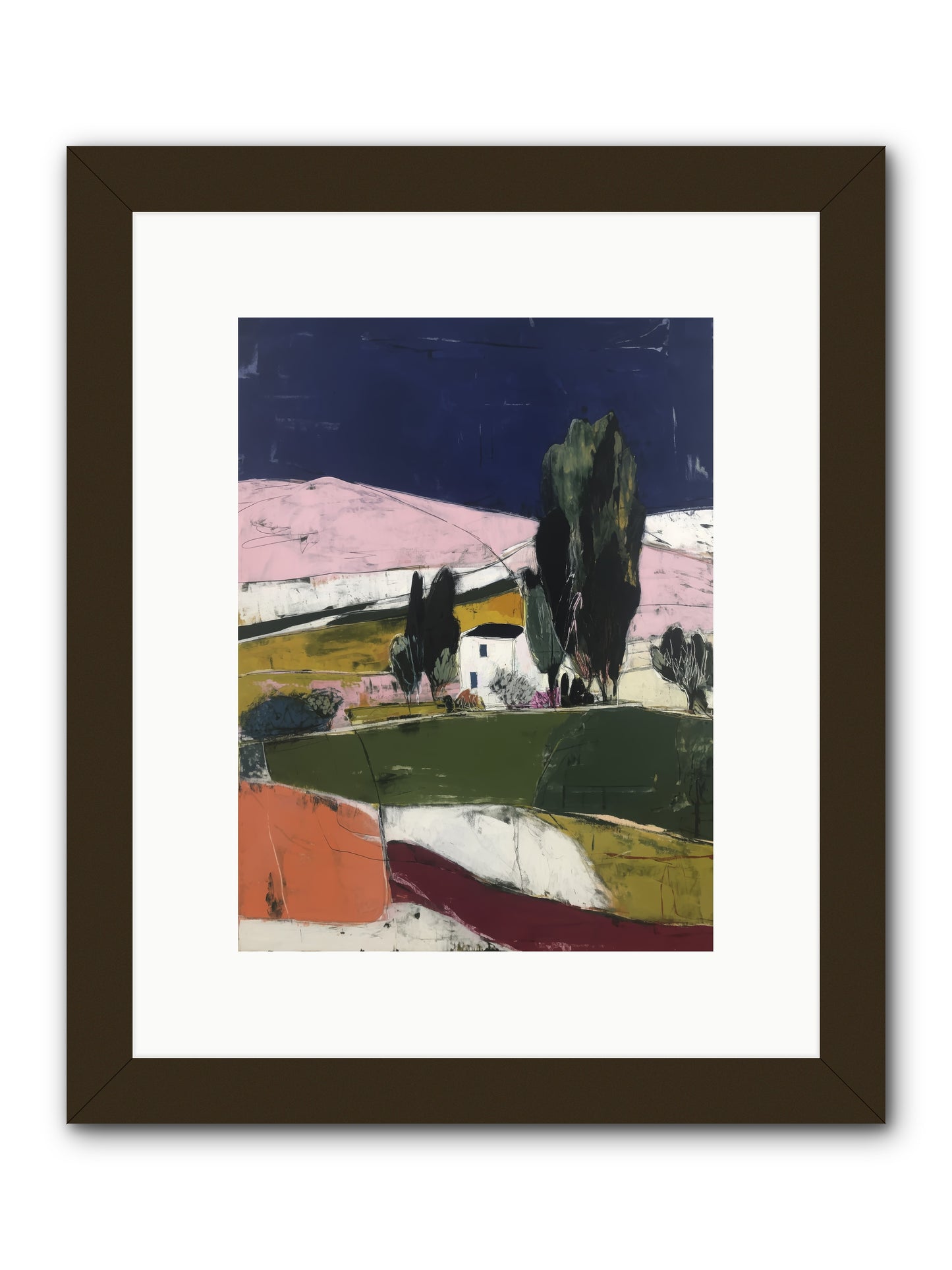 Horizon of Cypress -- Framed Print - Black 9x12