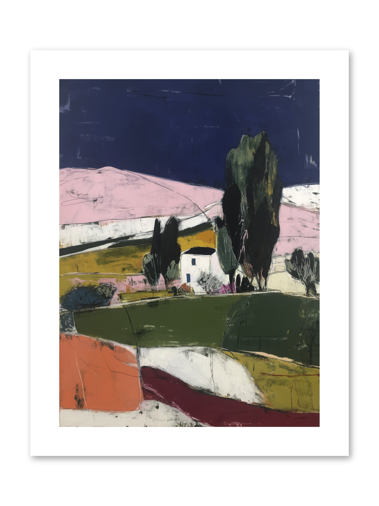 Horizon of Cypress -- Loose Canvas Print 9x12