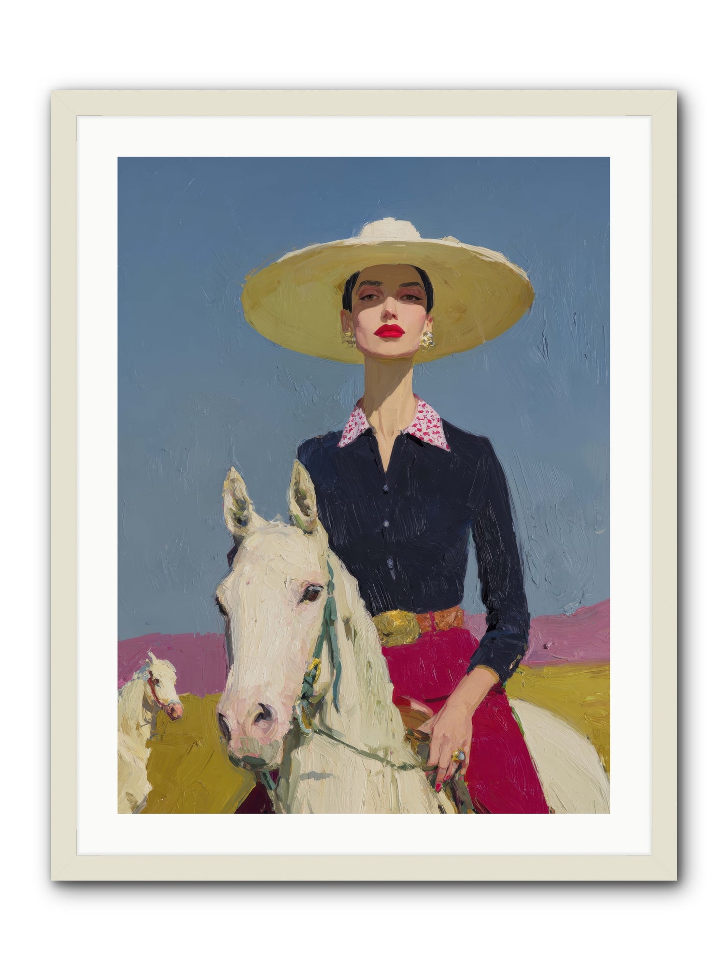 Horizon's Gentle Pull -- Framed Print - White 24x32