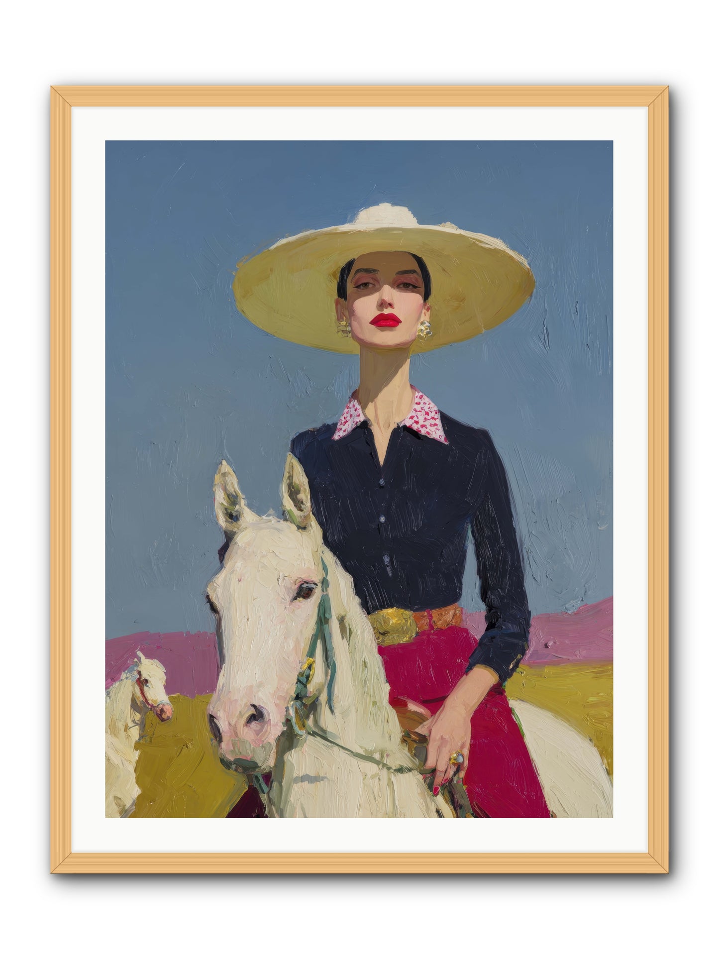 Horizon's Gentle Pull -- Framed Print - Natural 30x40