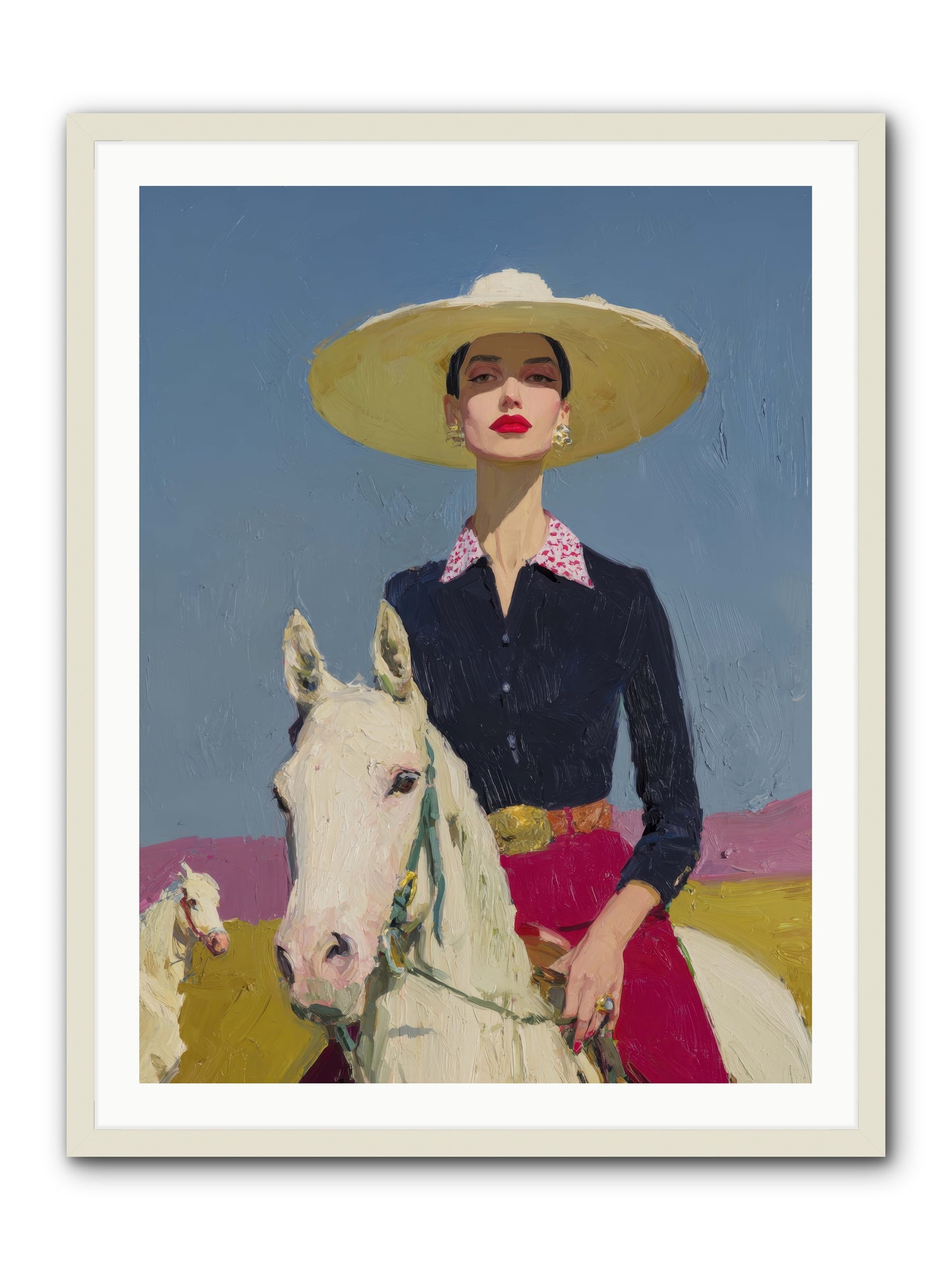 Horizon's Gentle Pull -- Framed Print - White 30x40