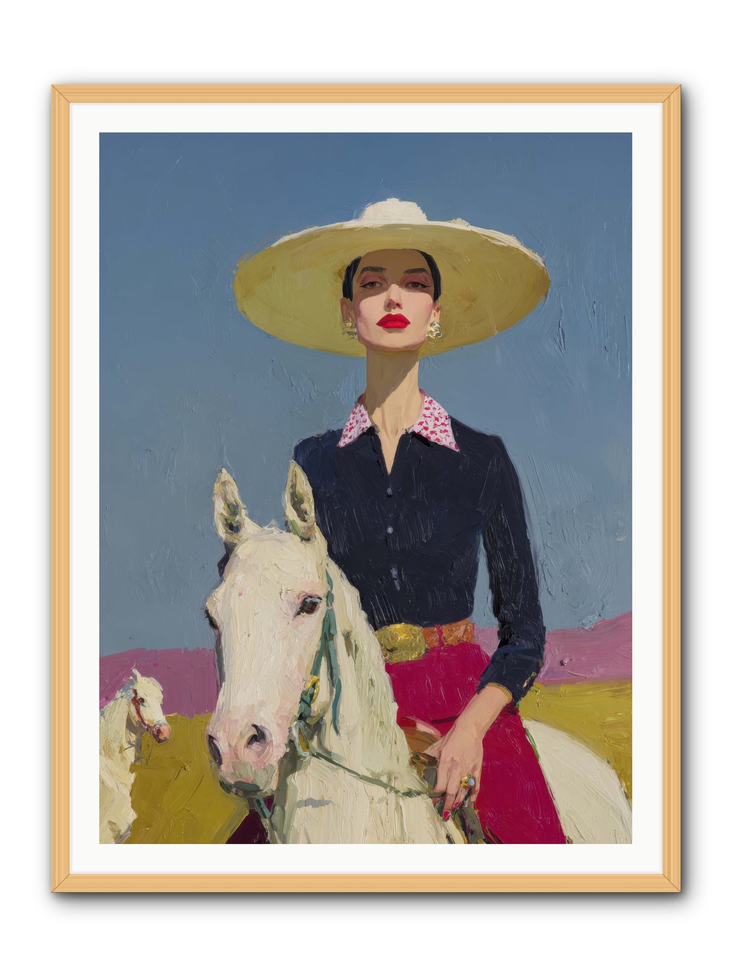Horizon's Gentle Pull -- Framed Print - Natural 36x48