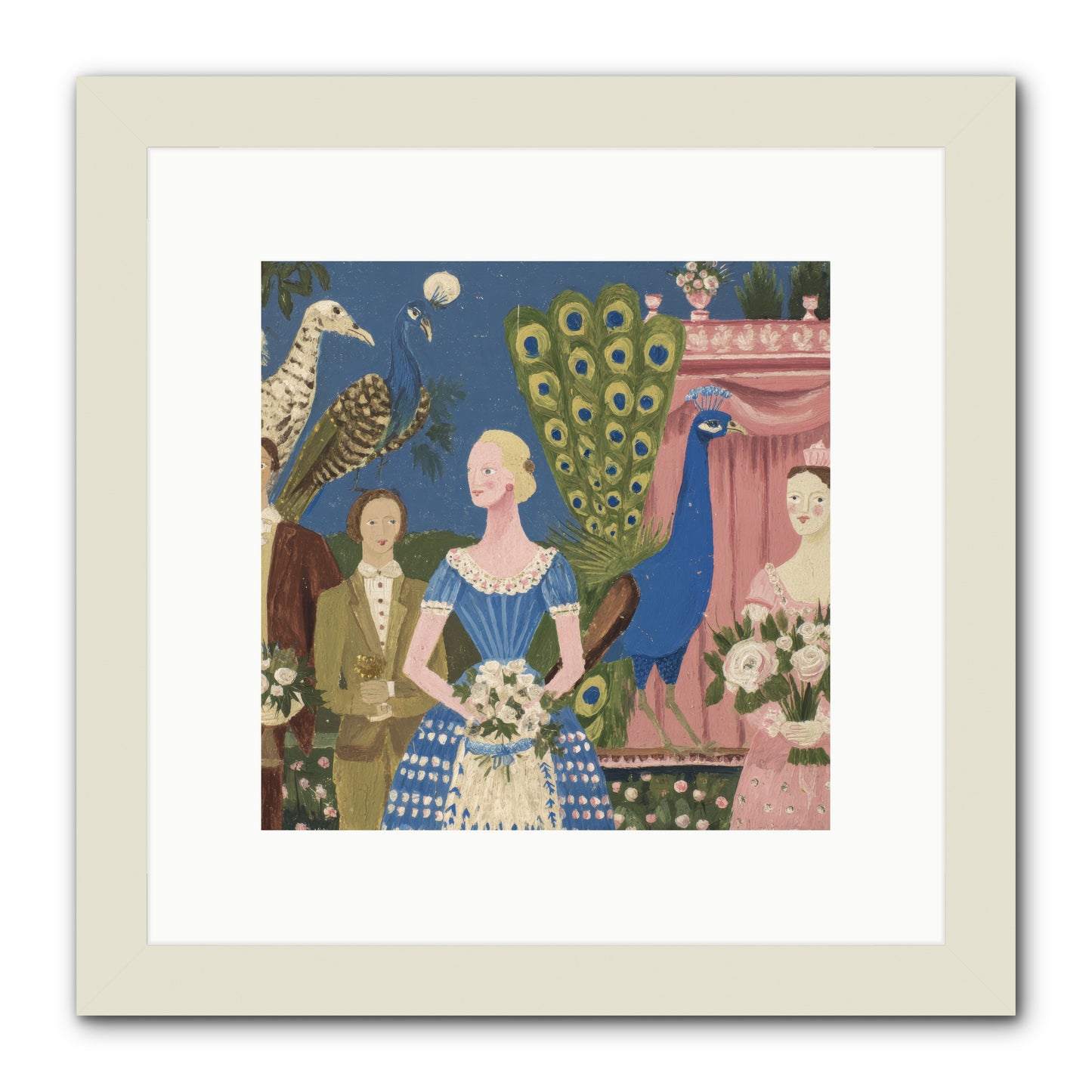 Hydrangea Row House -- Framed Print - White 10x10