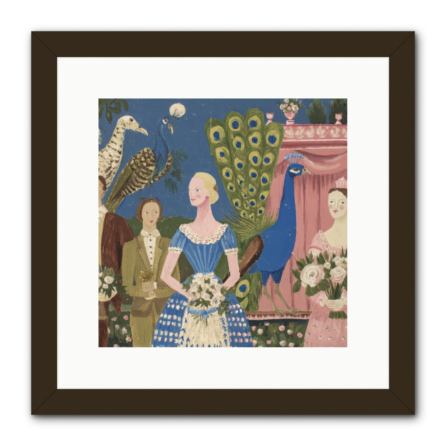 Hydrangea Row House -- Framed Print - Black 12x12