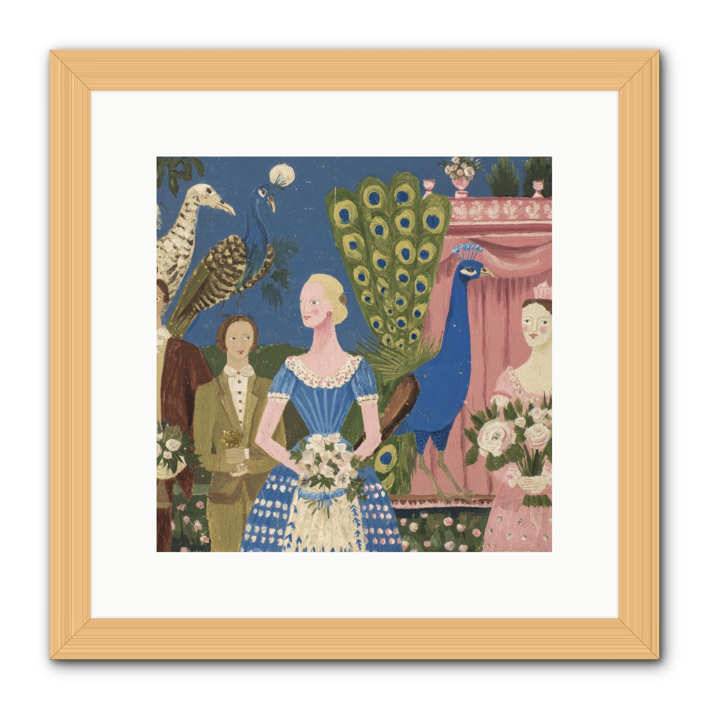 Hydrangea Row House -- Framed Print - Natural 12x12