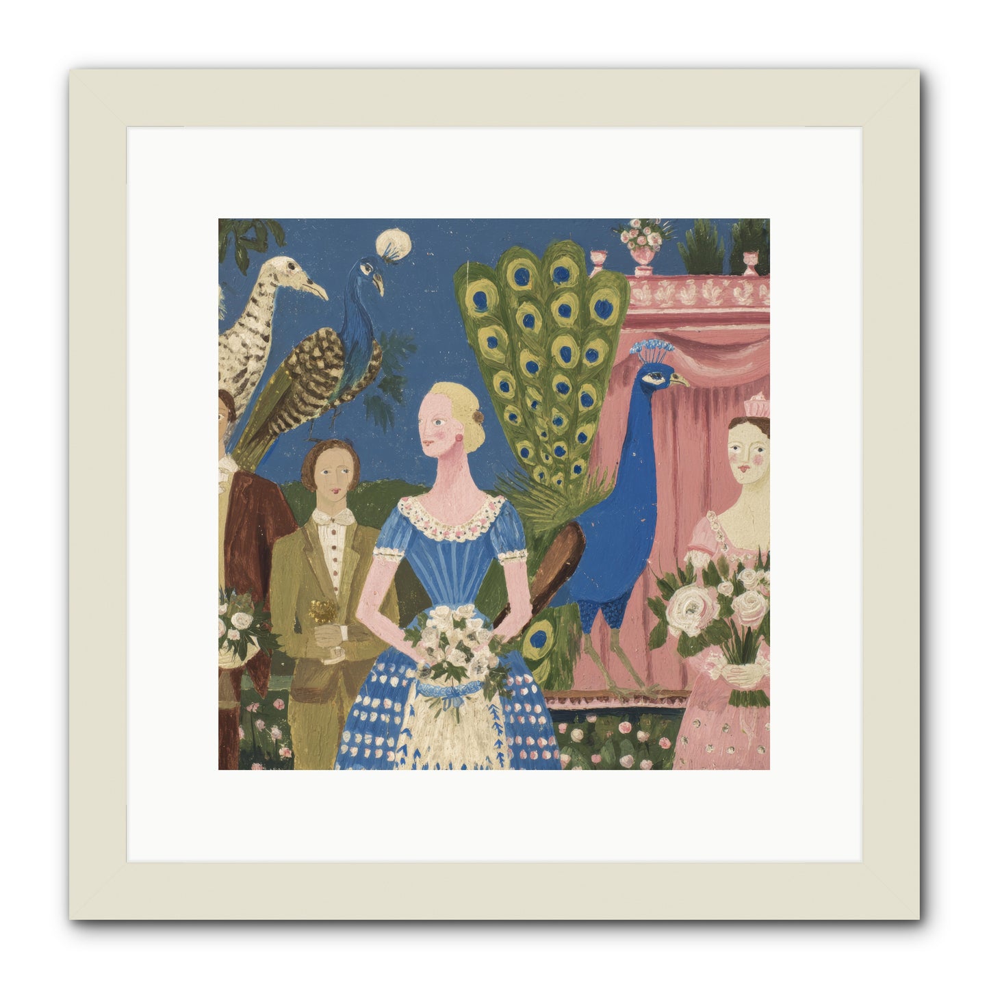 Hydrangea Row House -- Framed Print - White 12x12