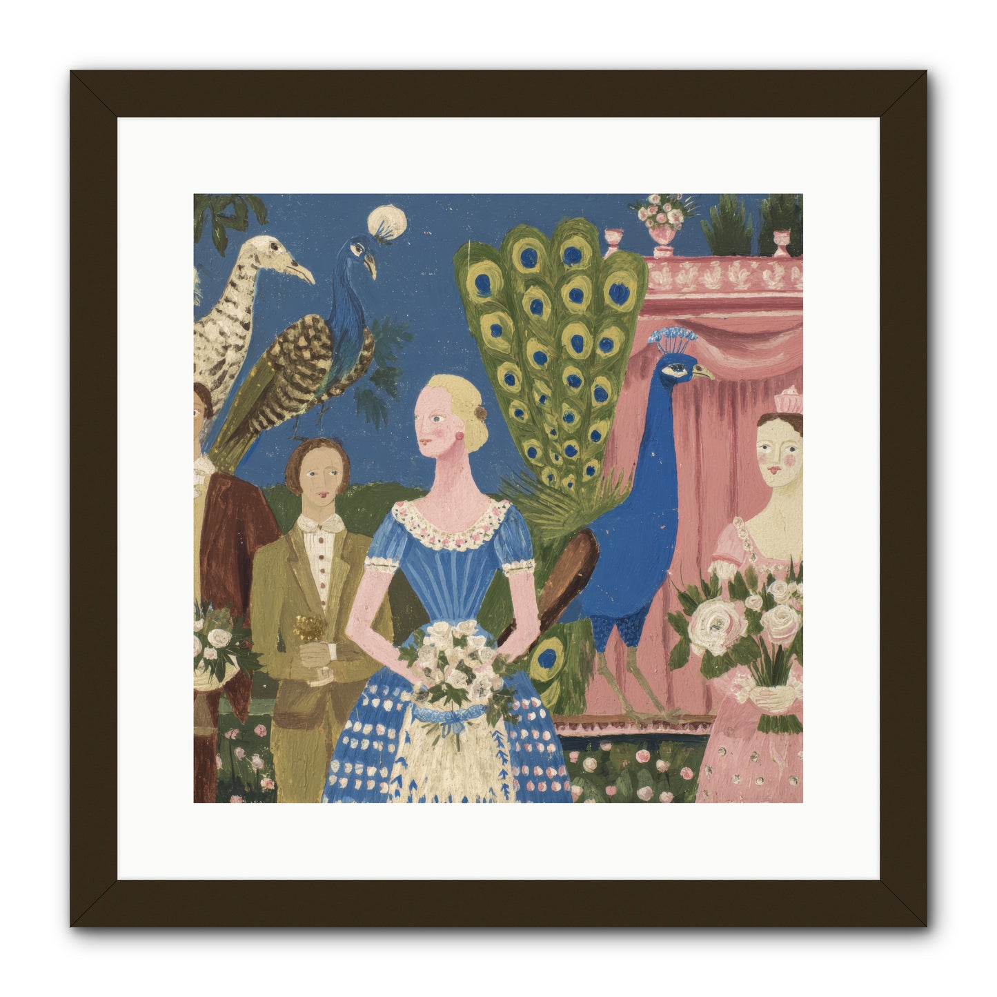 Hydrangea Row House -- Framed Print - Black 16x16