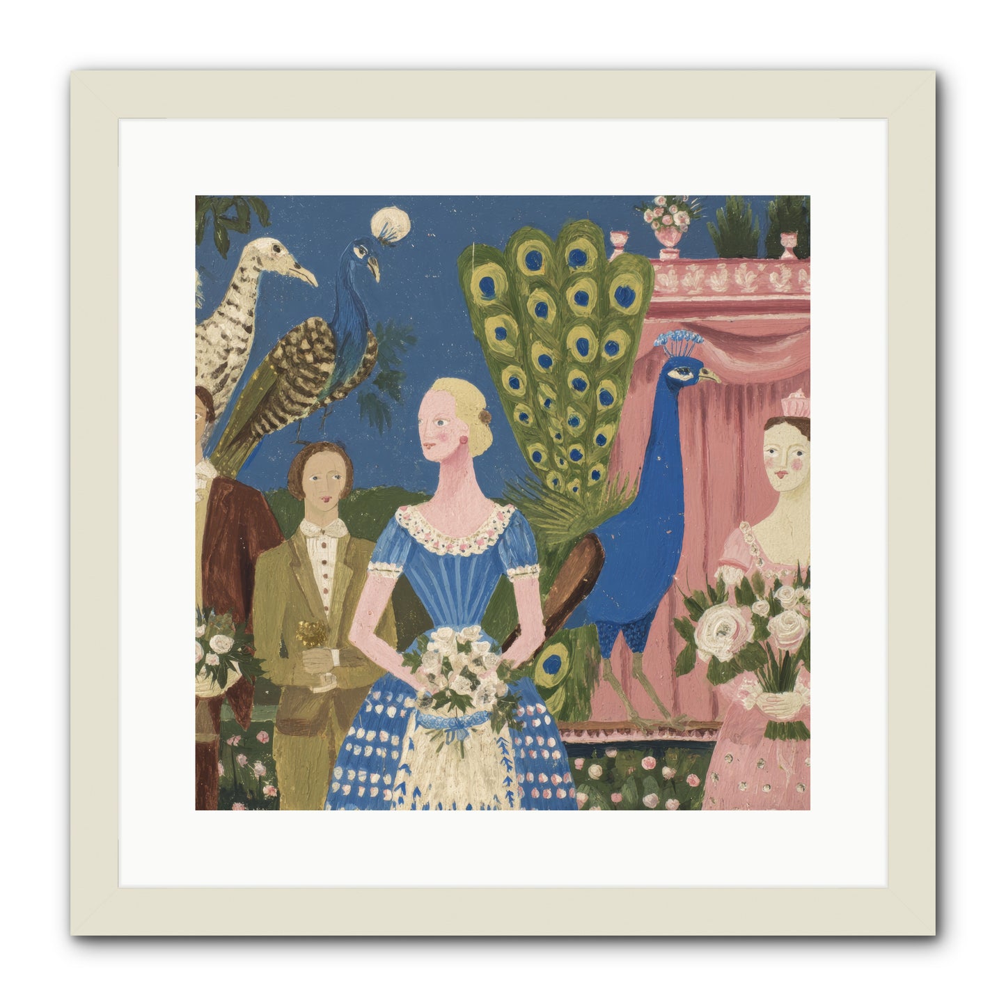 Hydrangea Row House -- Framed Print - White 16x16