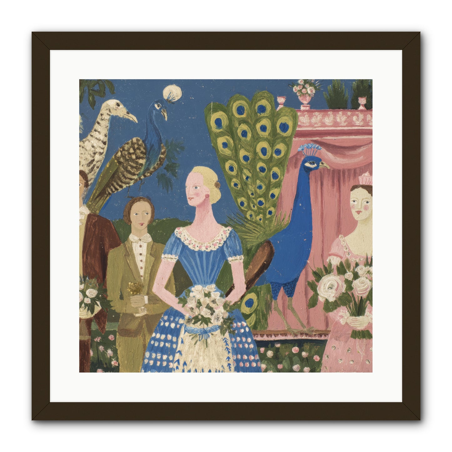 Hydrangea Row House -- Framed Print - Black 20x20