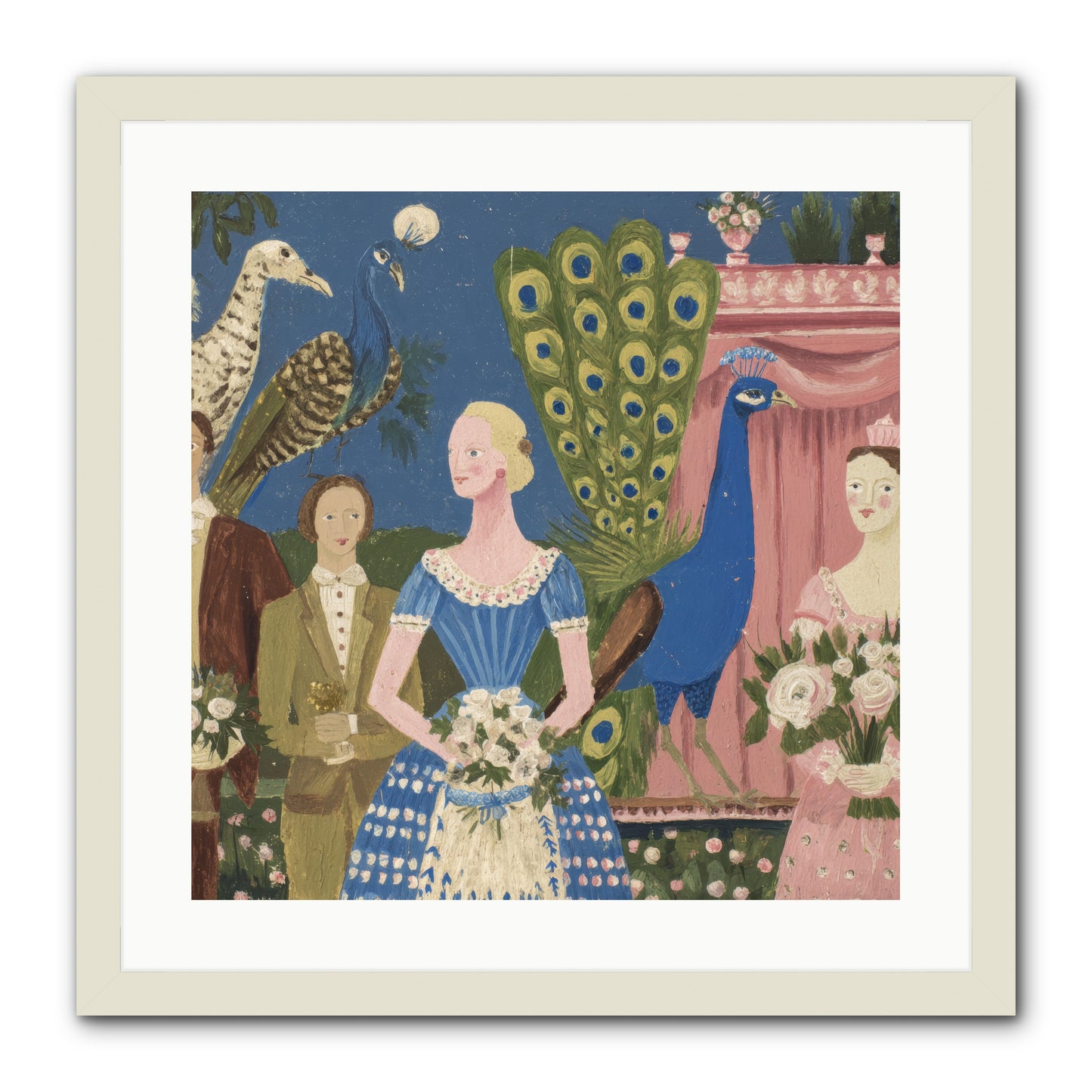 Hydrangea Row House -- Framed Print - White 20x20