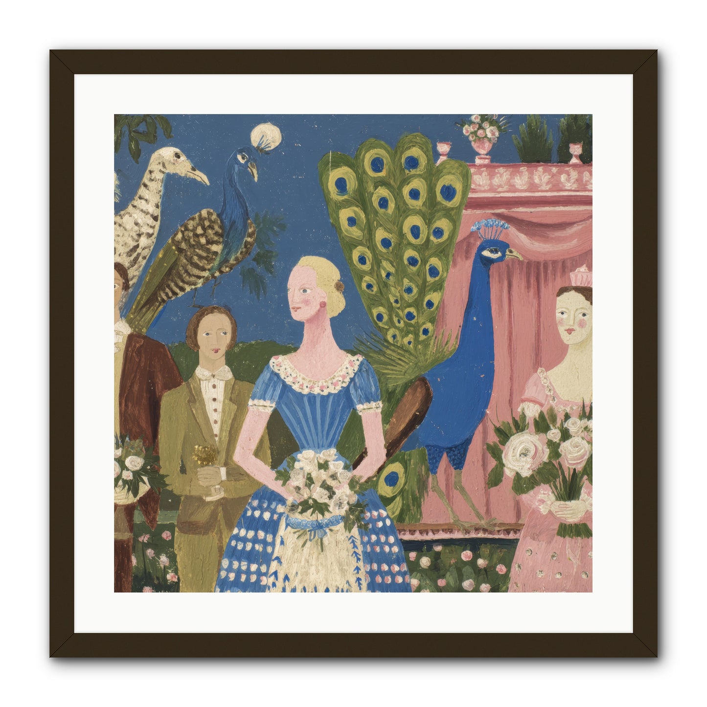 Hydrangea Row House -- Framed Print - Black 24x24