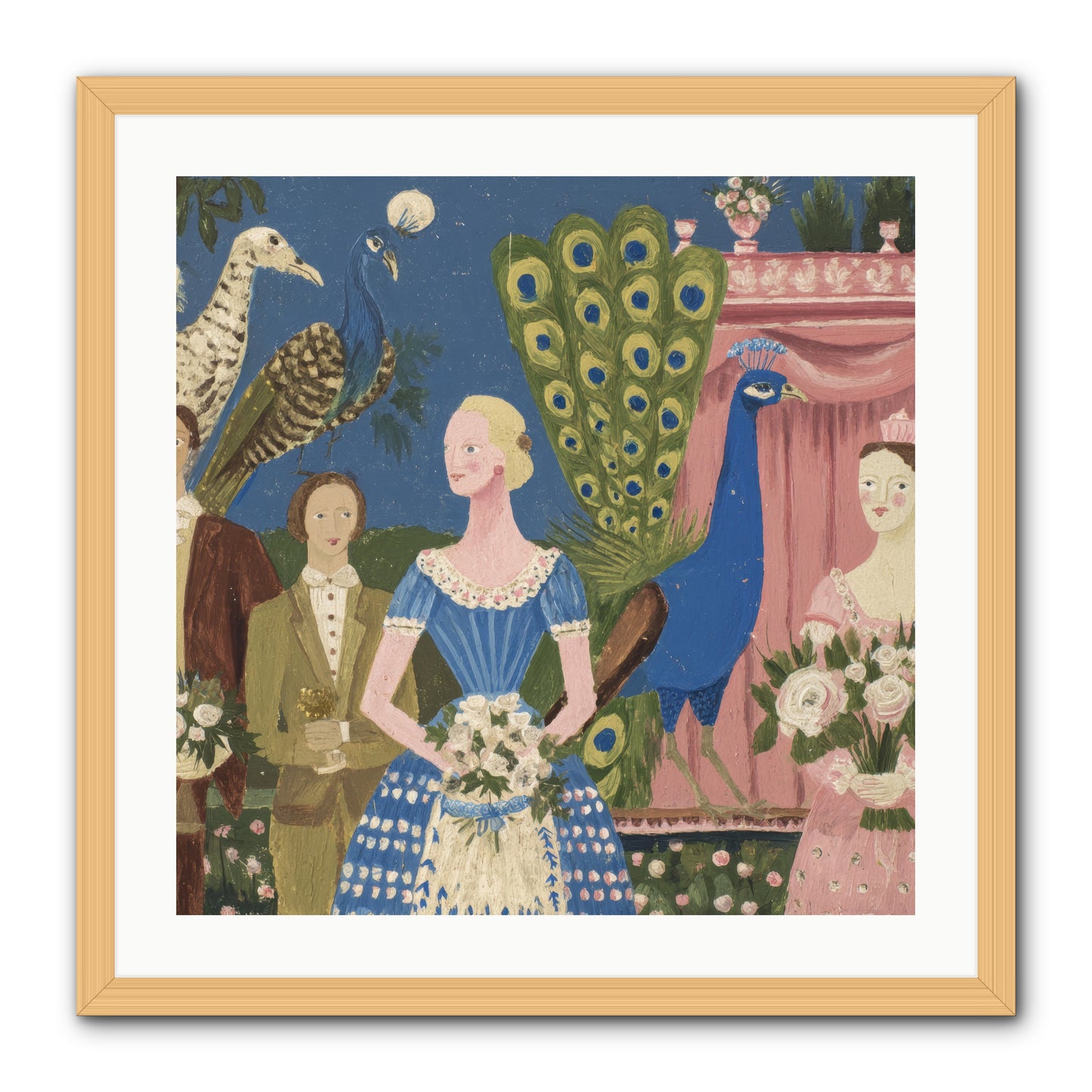 Hydrangea Row House -- Framed Print - Natural 24x24