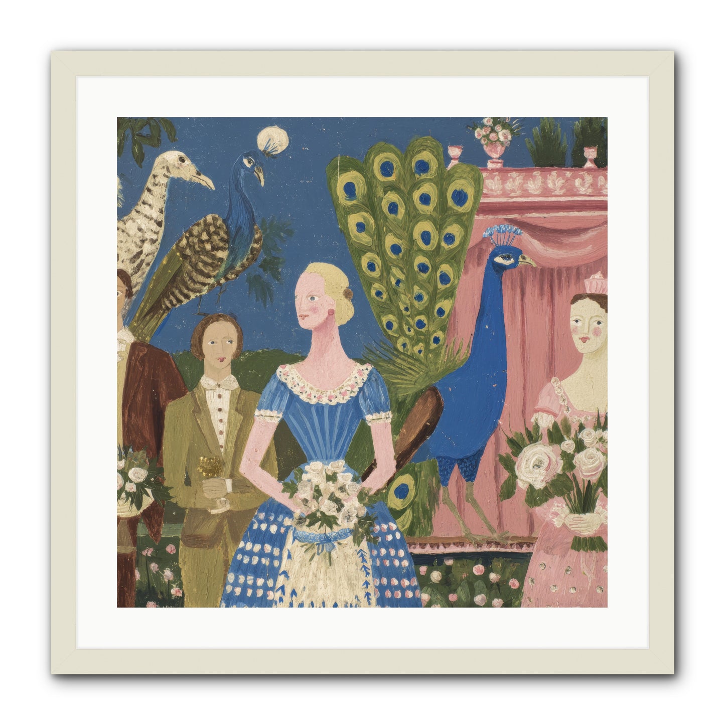 Hydrangea Row House -- Framed Print - White 24x24