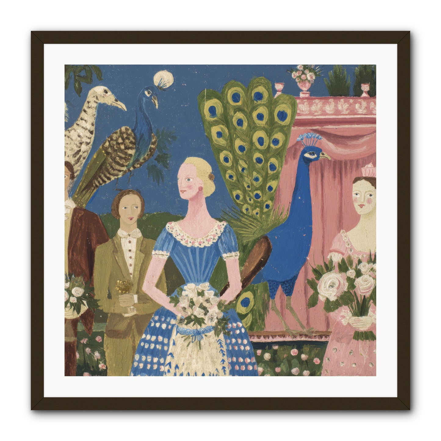 Hydrangea Row House -- Framed Print - Black 30x30
