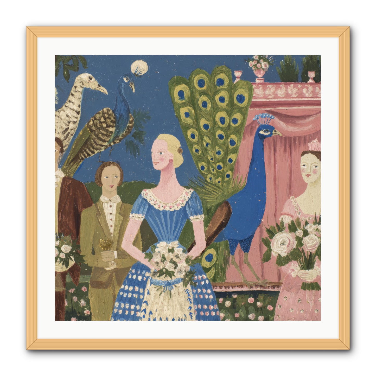 Hydrangea Row House -- Framed Print - Natural 30x30