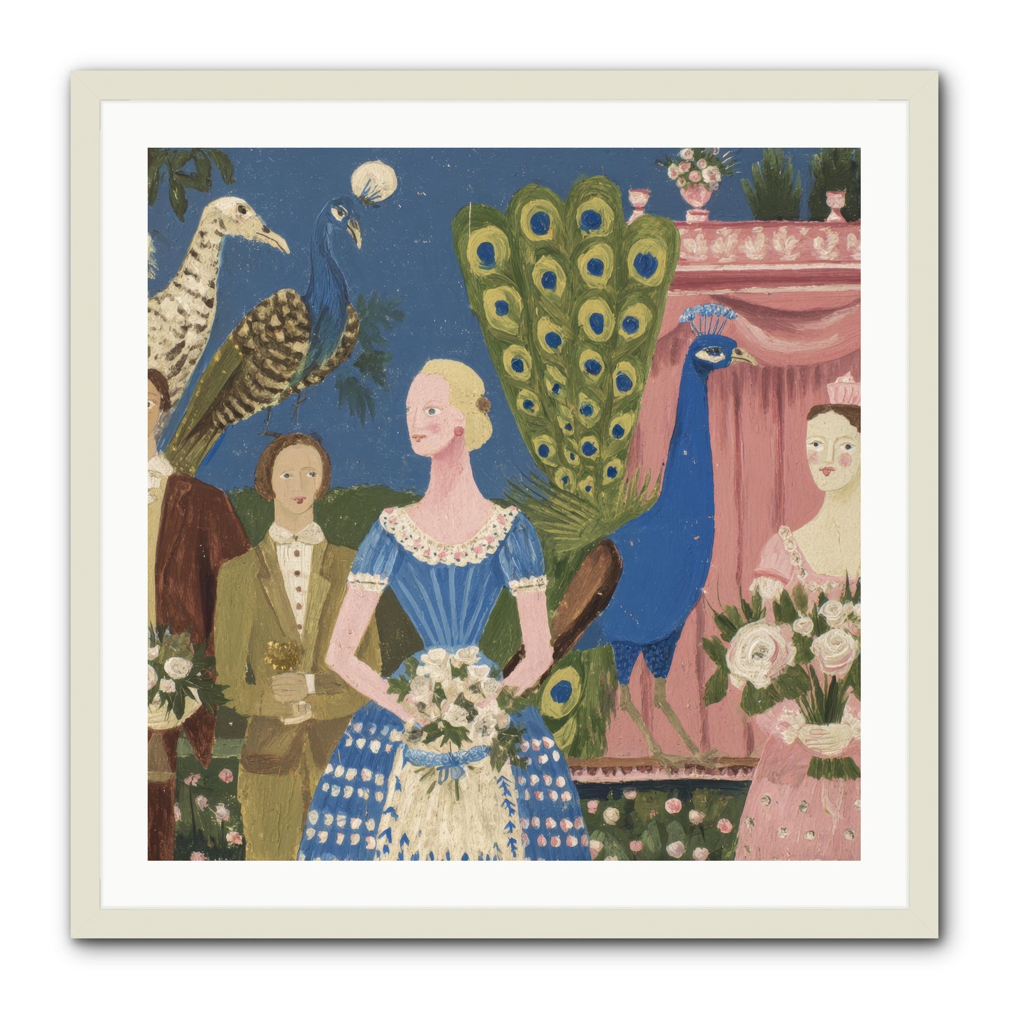 Hydrangea Row House -- Framed Print - White 30x30