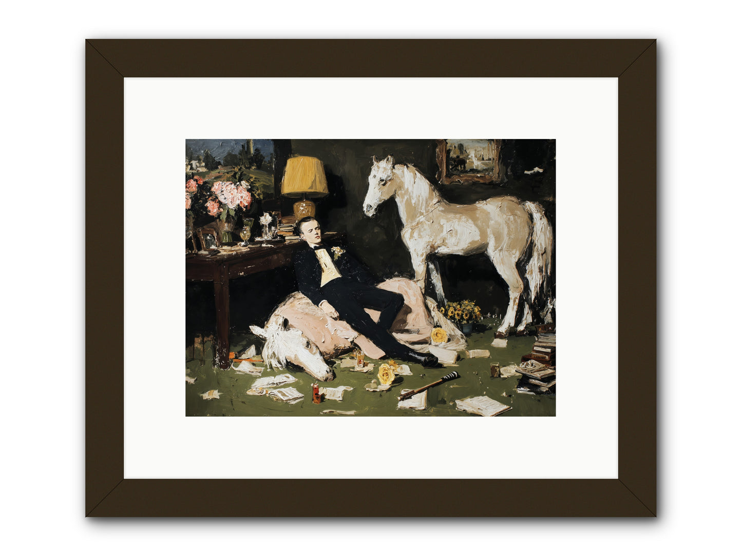 Idle Has Its Own Uniform -- Framed Print - Black 12x9