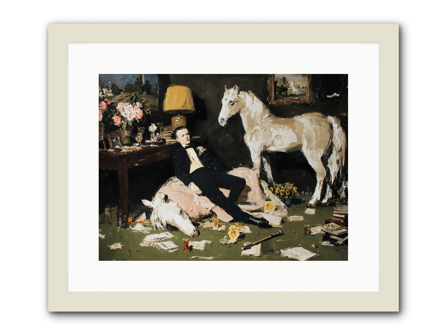 Idle Has Its Own Uniform -- Framed Print - White 16x12