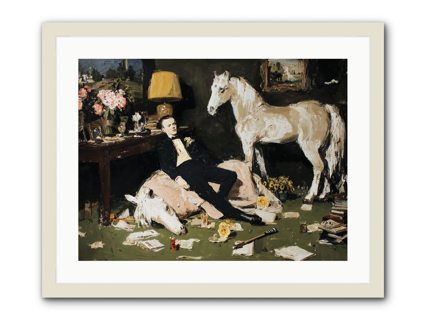 Idle Has Its Own Uniform -- Framed Print - White 24x18