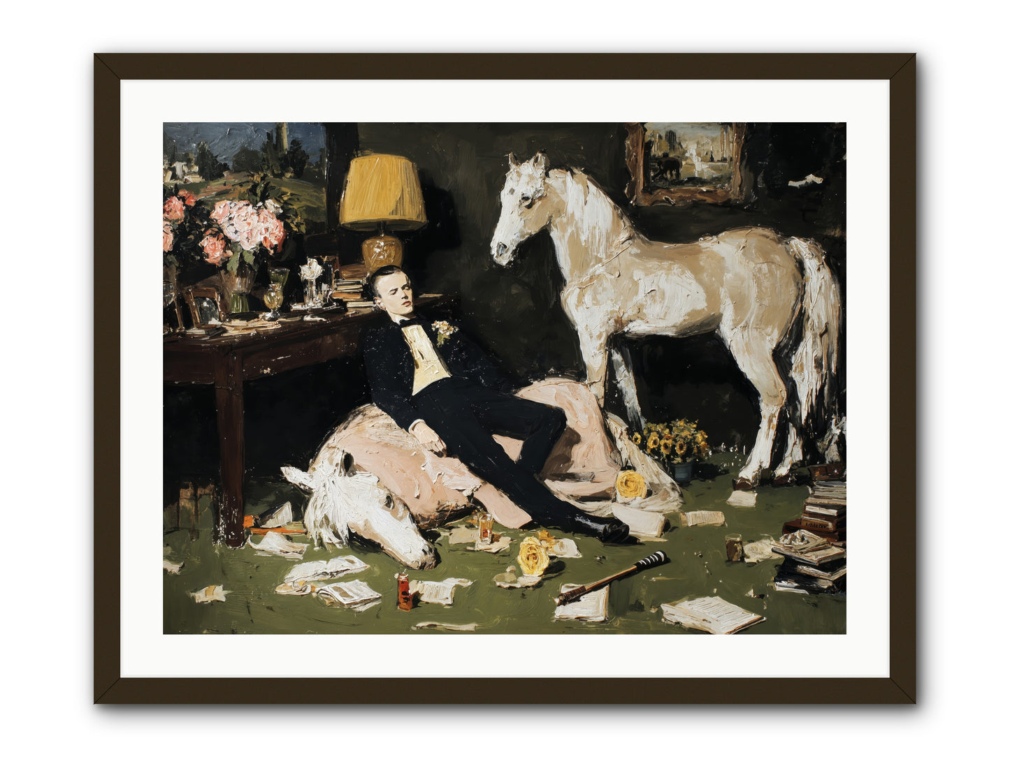 Idle Has Its Own Uniform -- Framed Print - Black 32x24