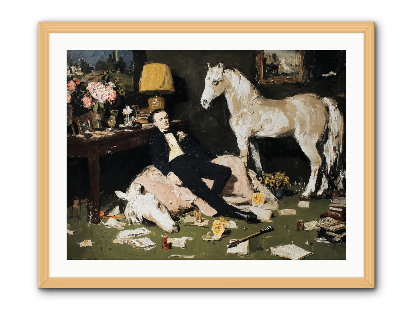 Idle Has Its Own Uniform -- Framed Print - Natural 32x24