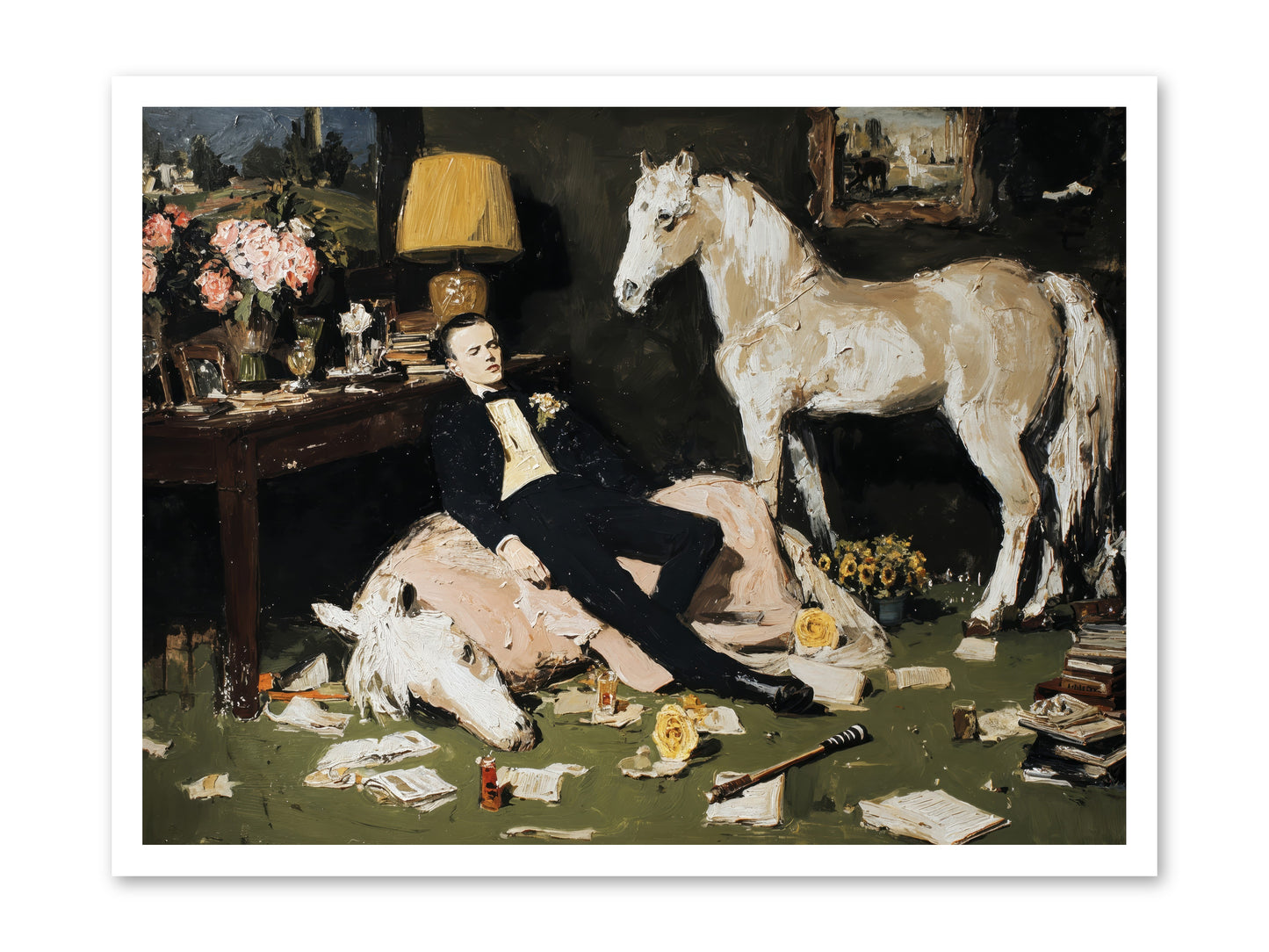Idle Has Its Own Uniform -- Loose Canvas Print 32x24