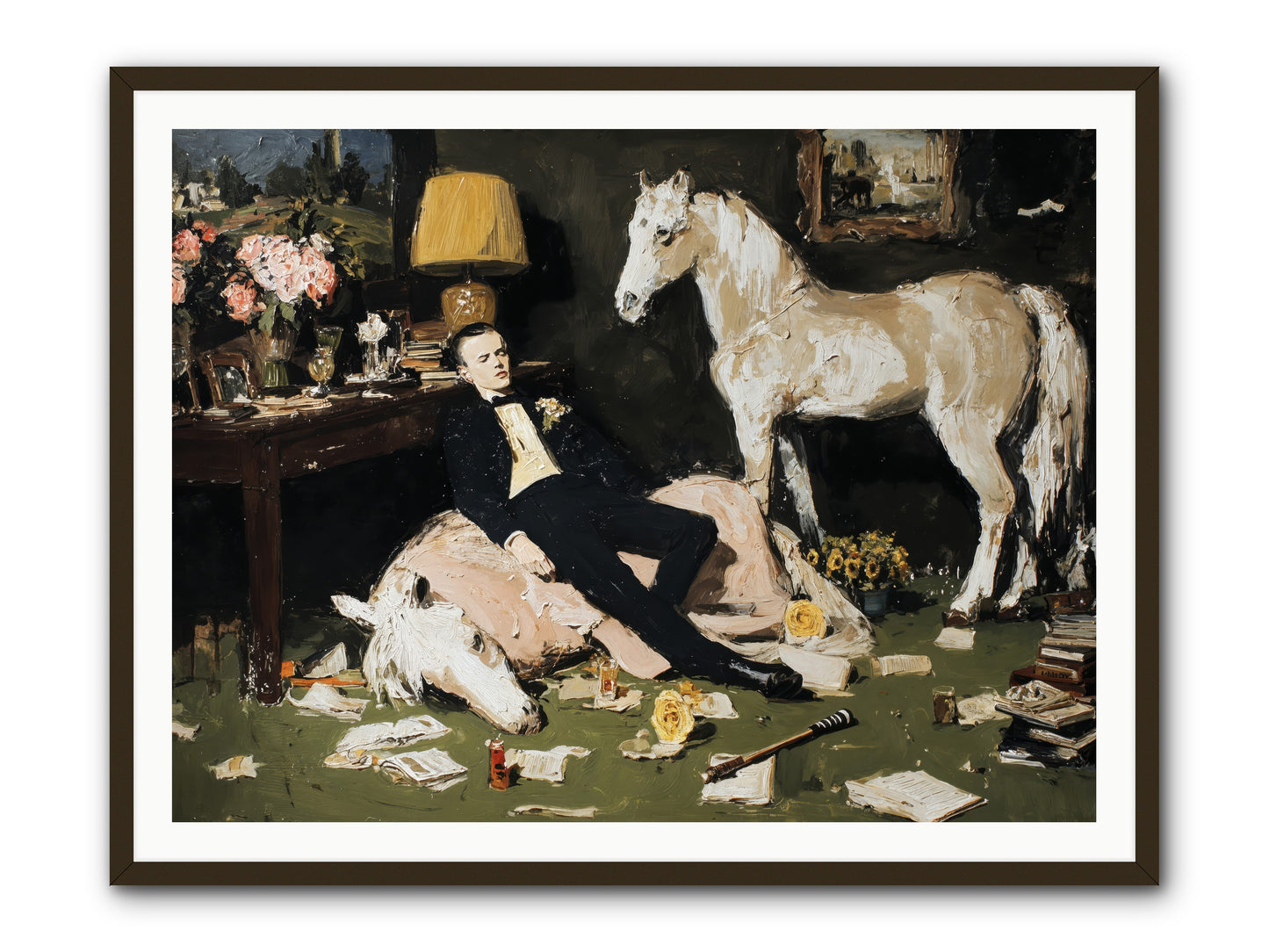 Idle Has Its Own Uniform -- Framed Print - Black 48x36