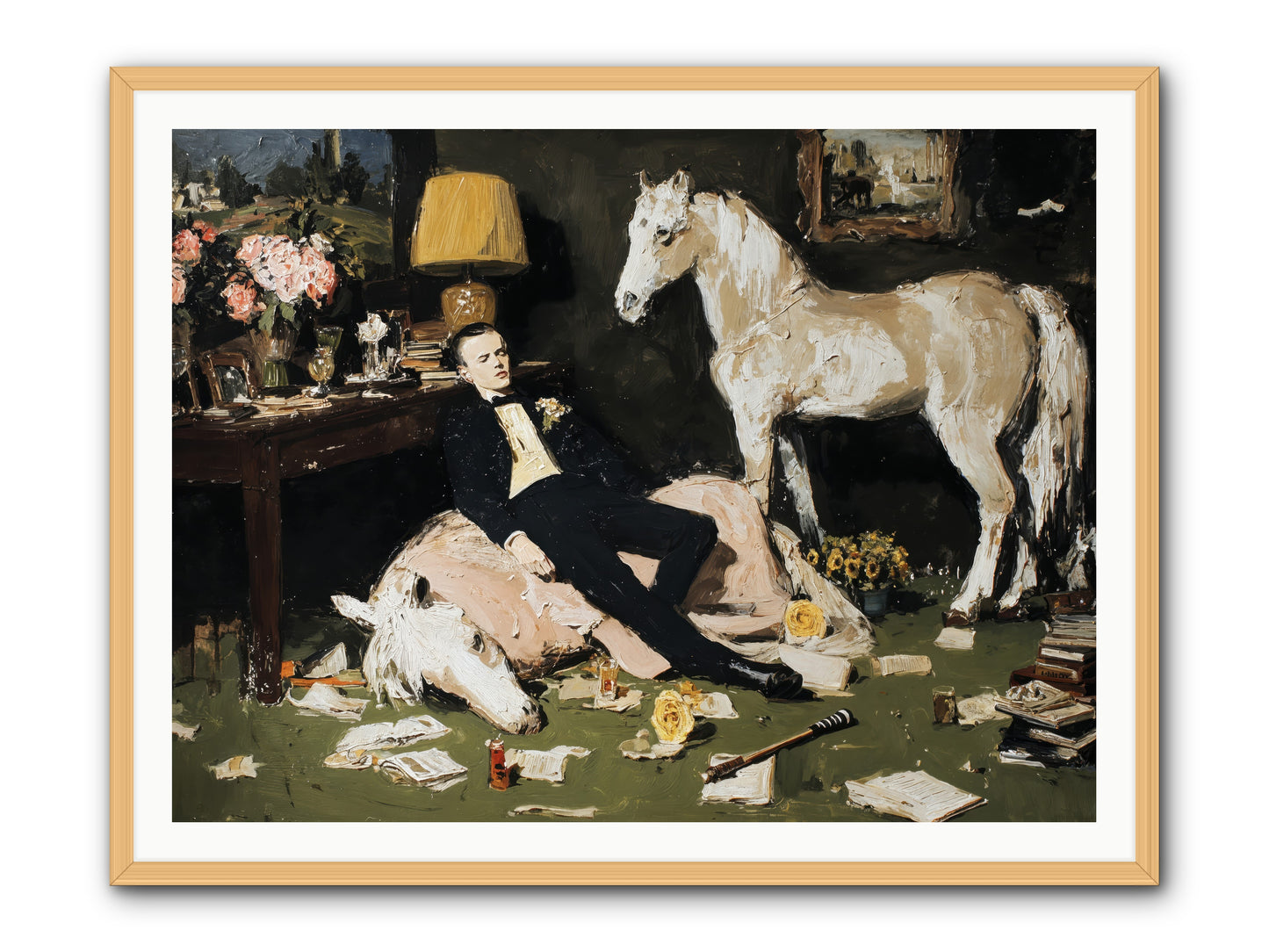 Idle Has Its Own Uniform -- Framed Print - Natural 48x36