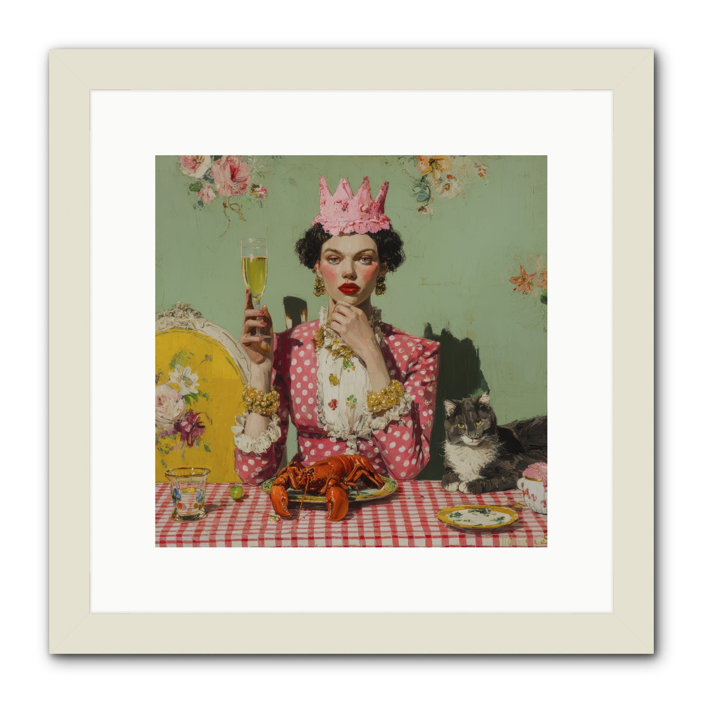 In Rooms of Gentle Rebellion -- Framed Print - White 12x12